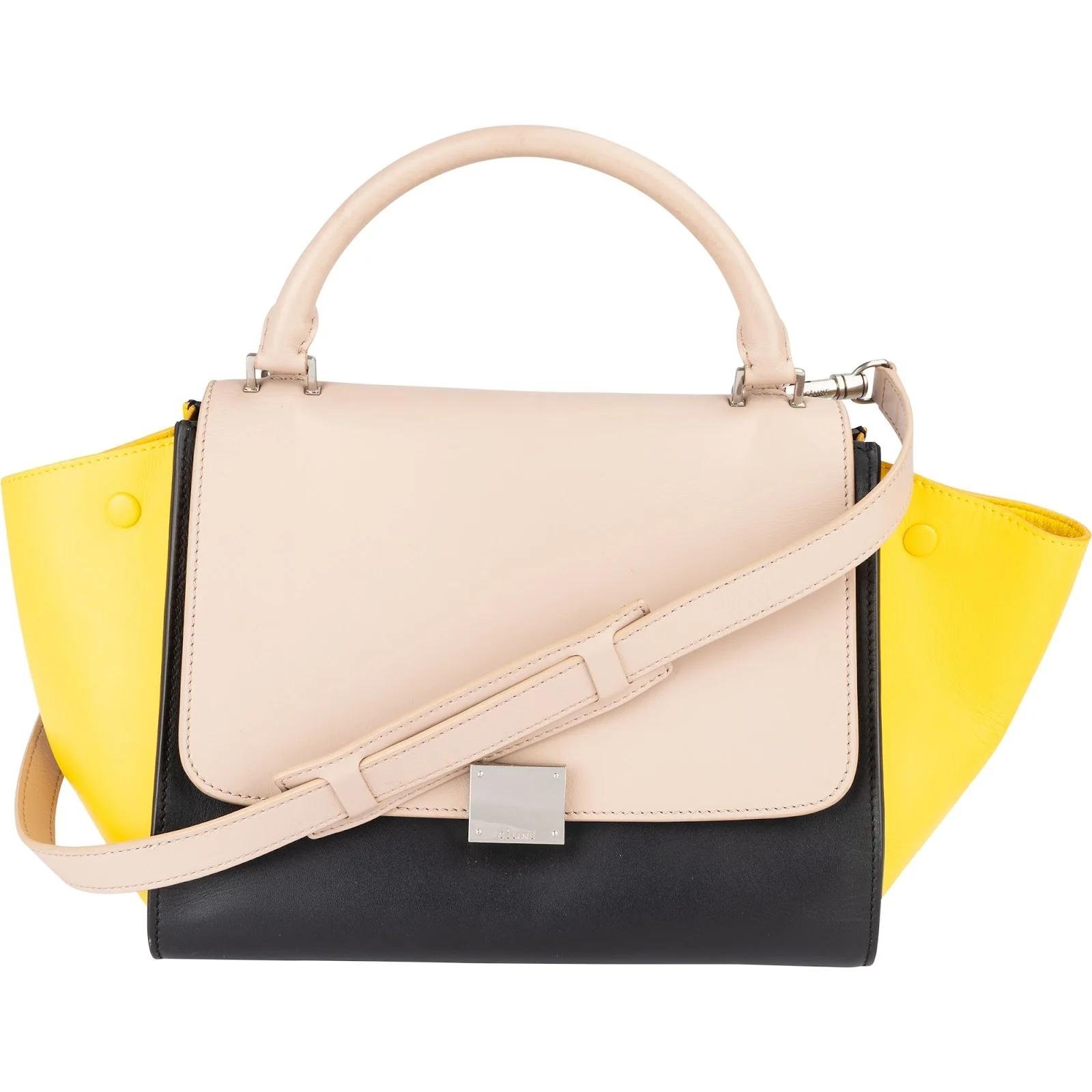 Trapèze leather handbag