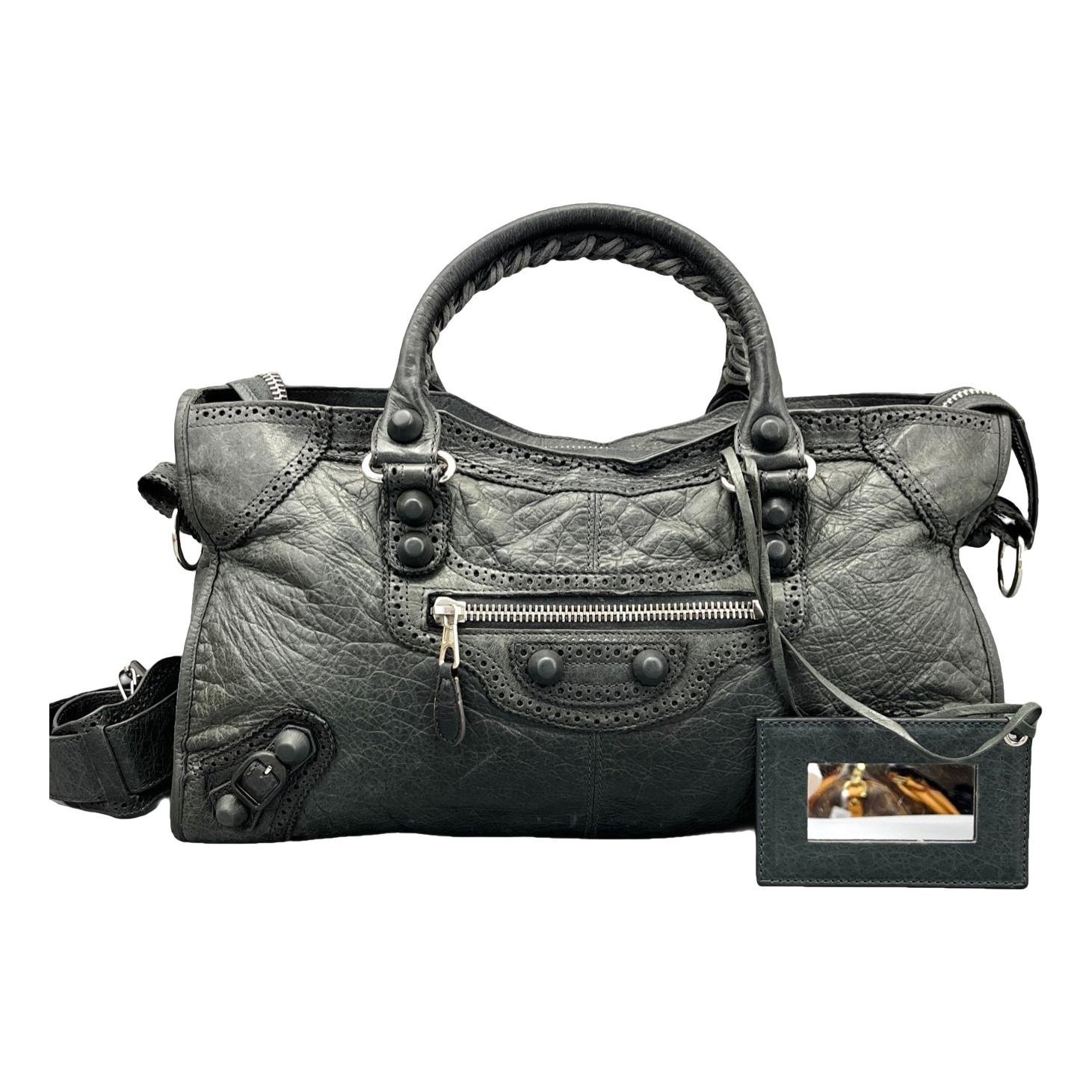 City leather handbag