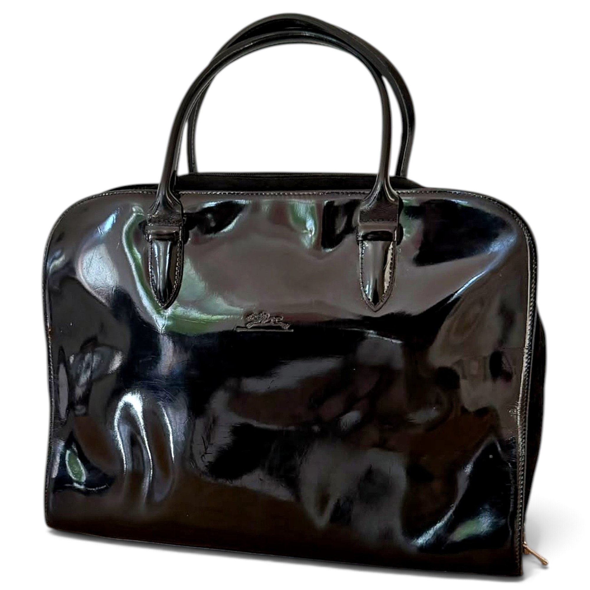 Patent leather handbag