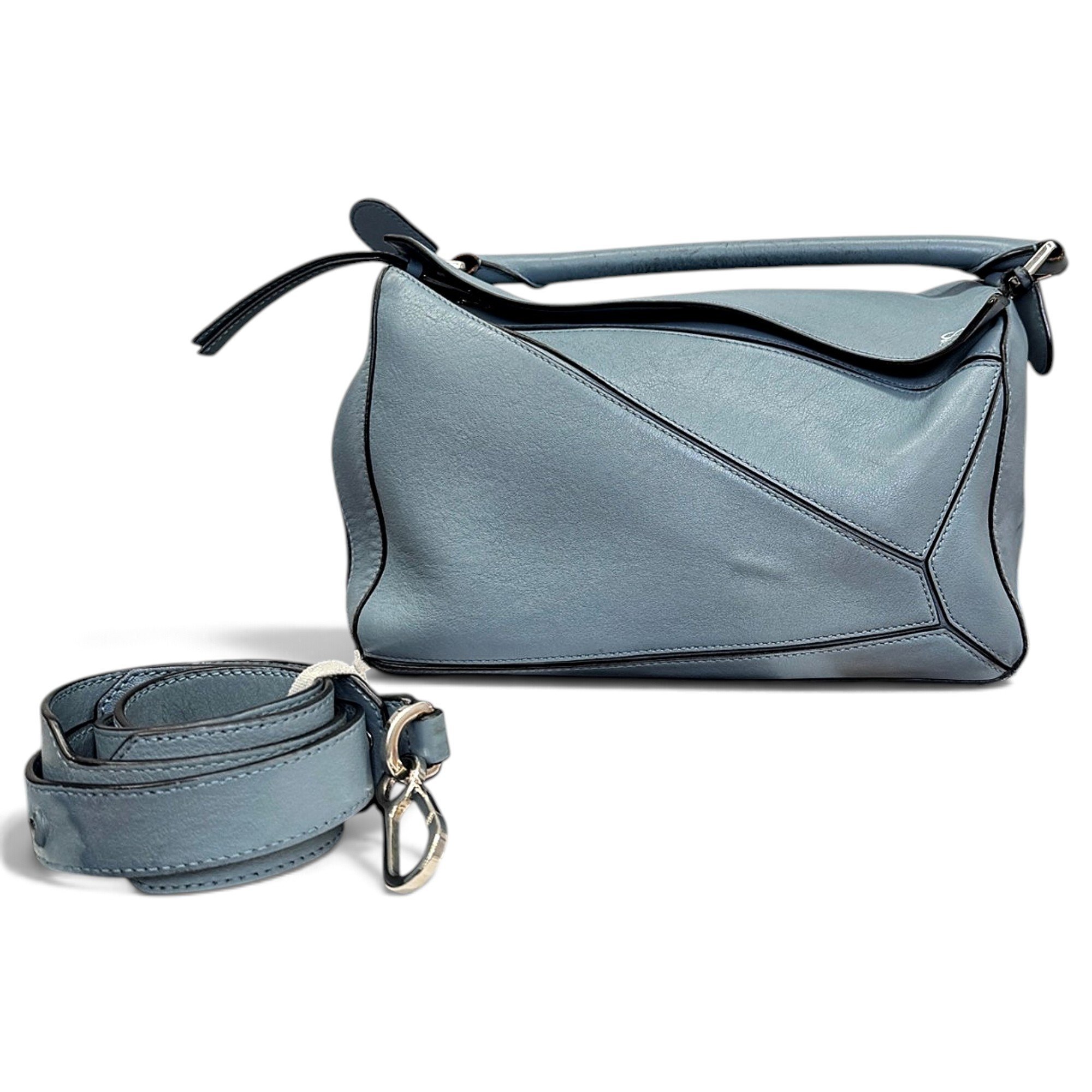 Puzzle leather handbag