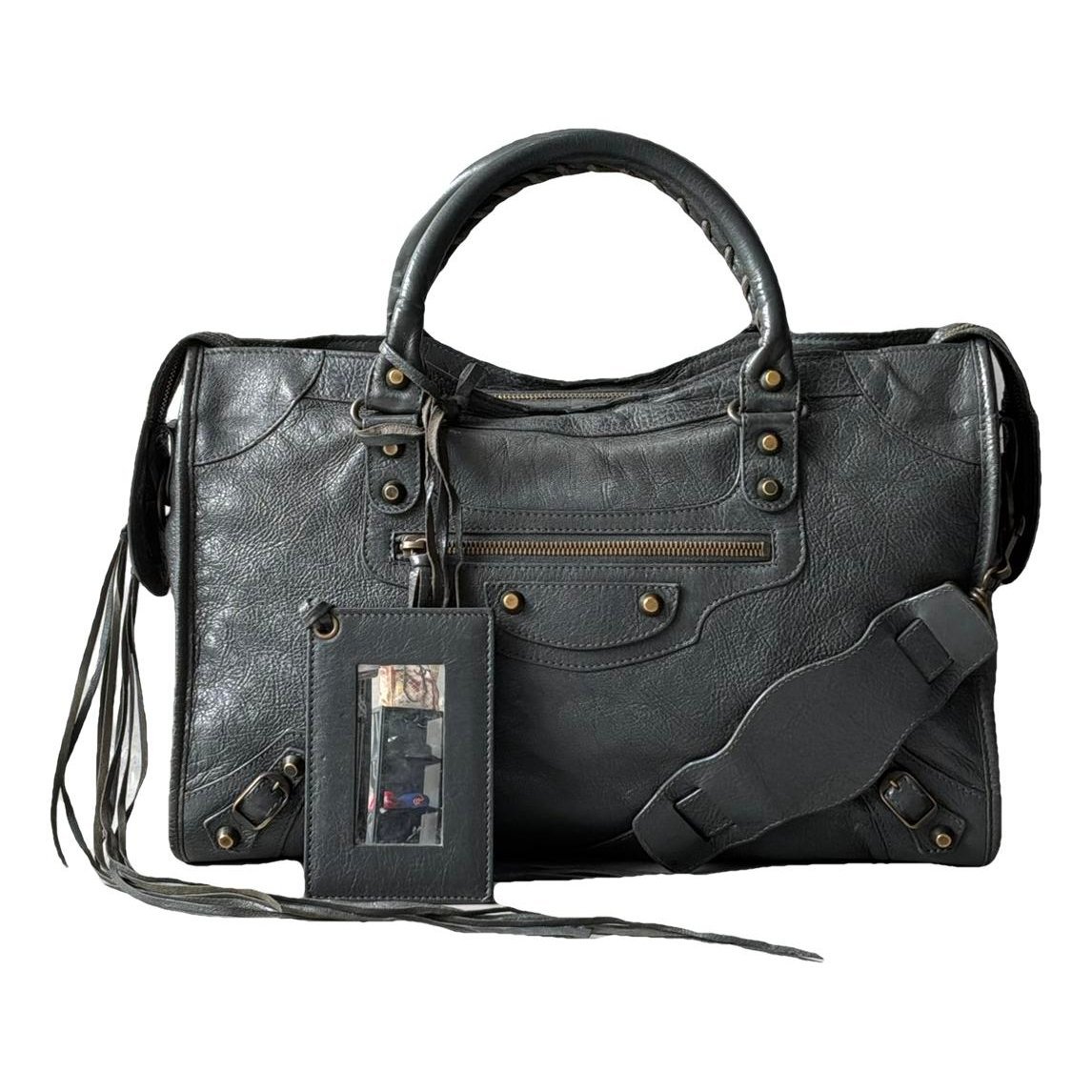 City leather handbag