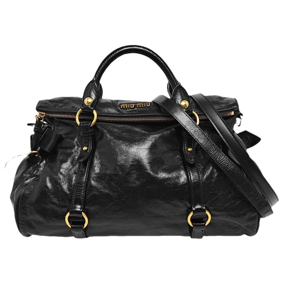 Bow bag leather handbag