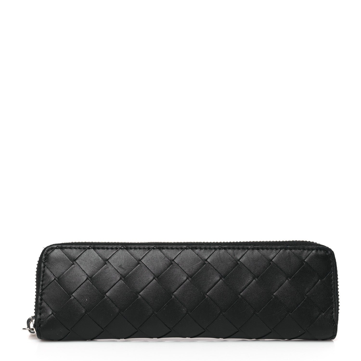 Bottega Veneta Nappa Intrecciato Long Zip Pouch Black