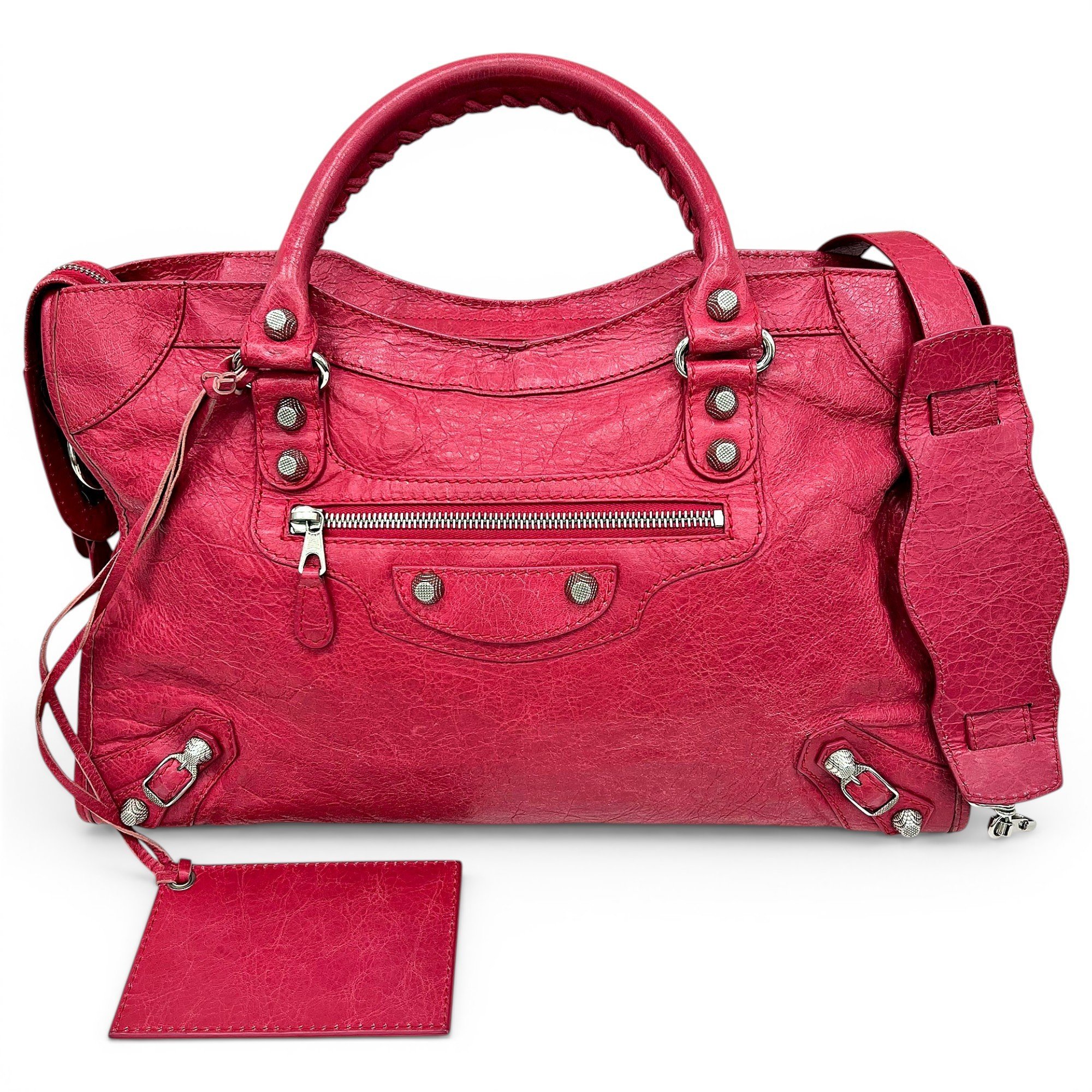 City leather handbag