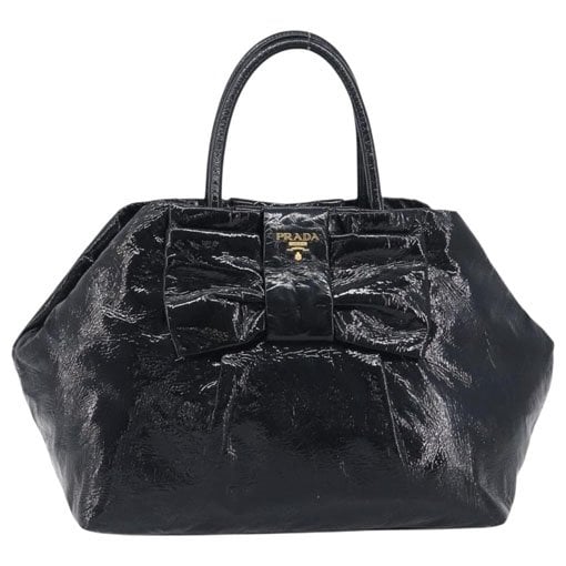 Bowling patent leather handbag