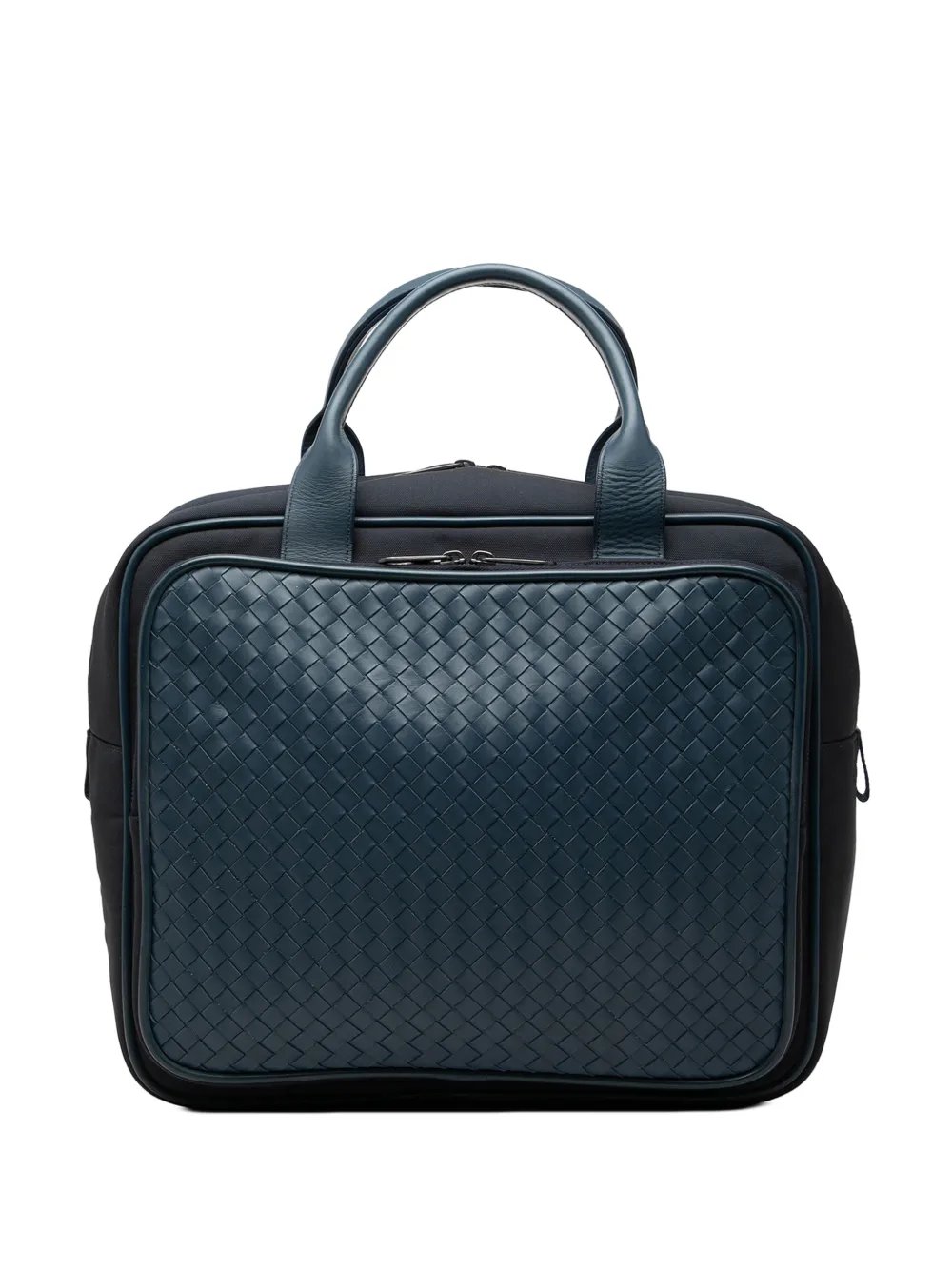 2012-2026 Bicolor Nappa Intrecciato Trimmed Canvas business bag