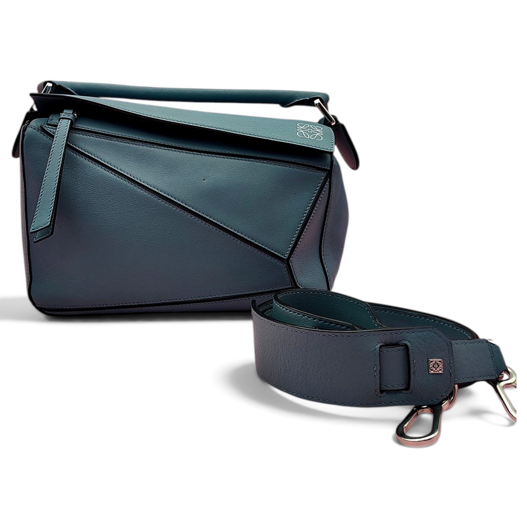 Puzzle leather handbag