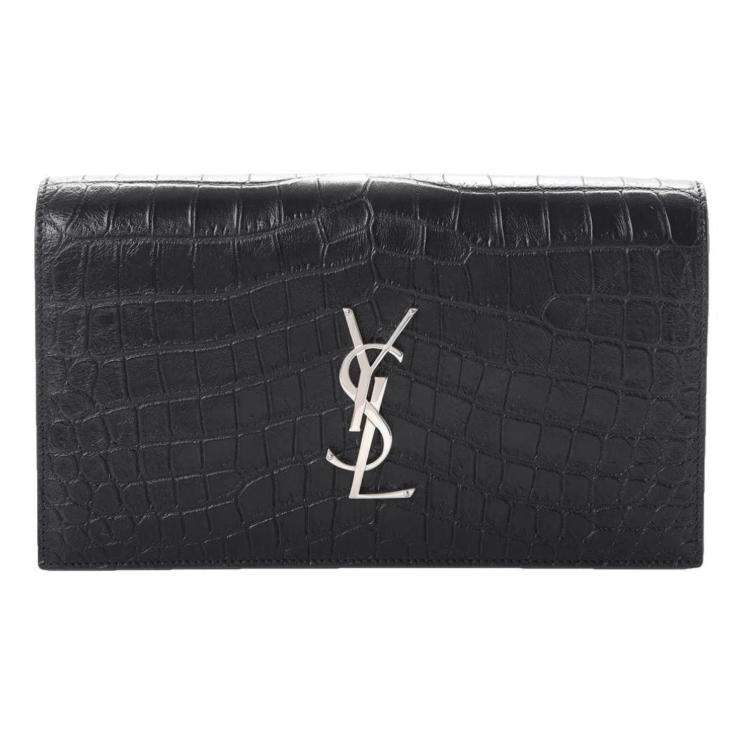 Saint Laurent Kate monogramme leather clutch bag