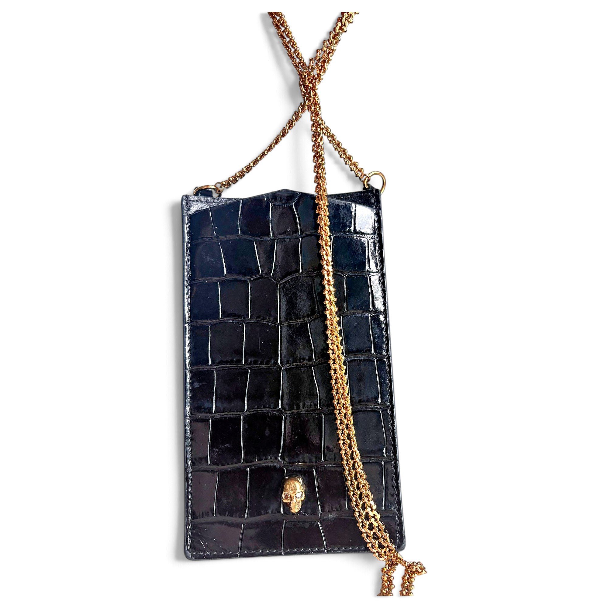 Alexander McQueen Skull patent leather mini bag