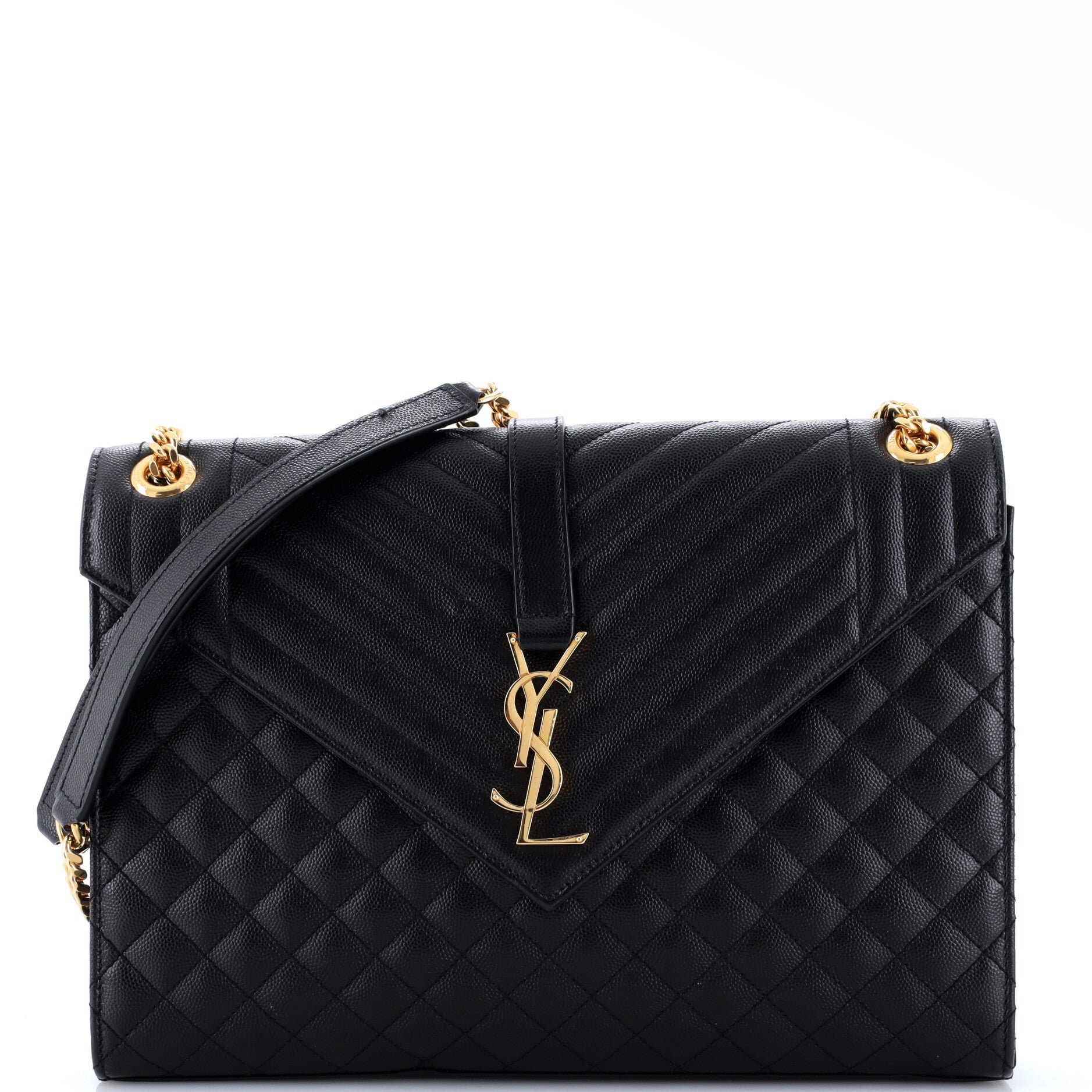 Classic Monogram Envelope Satchel Mixed Matelasse Leather Large