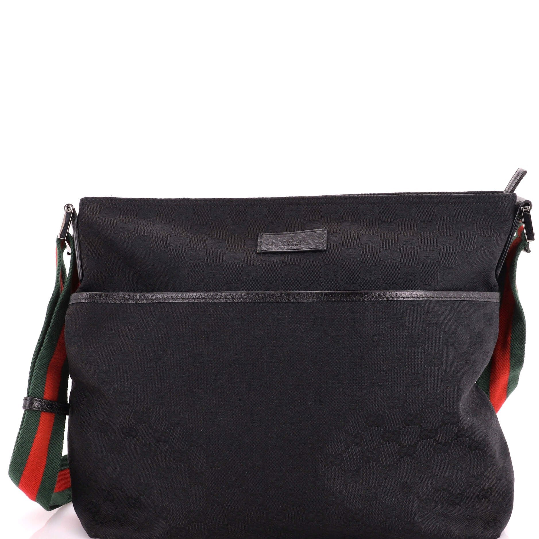 Front Pocket Web Messenger GG Canvas Medium