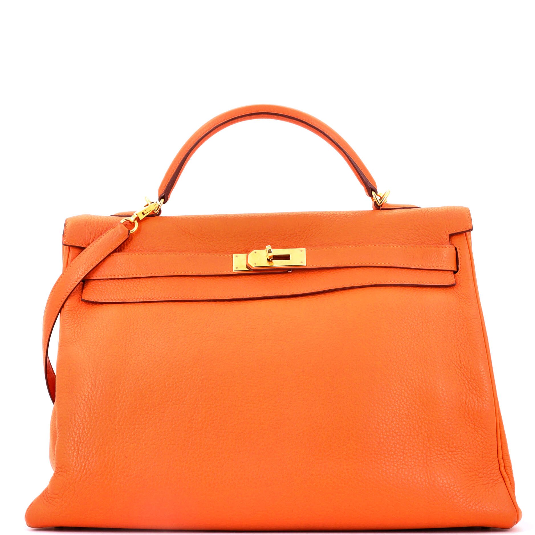 Kelly Handbag Orange H Togo with Gold Hardware 40