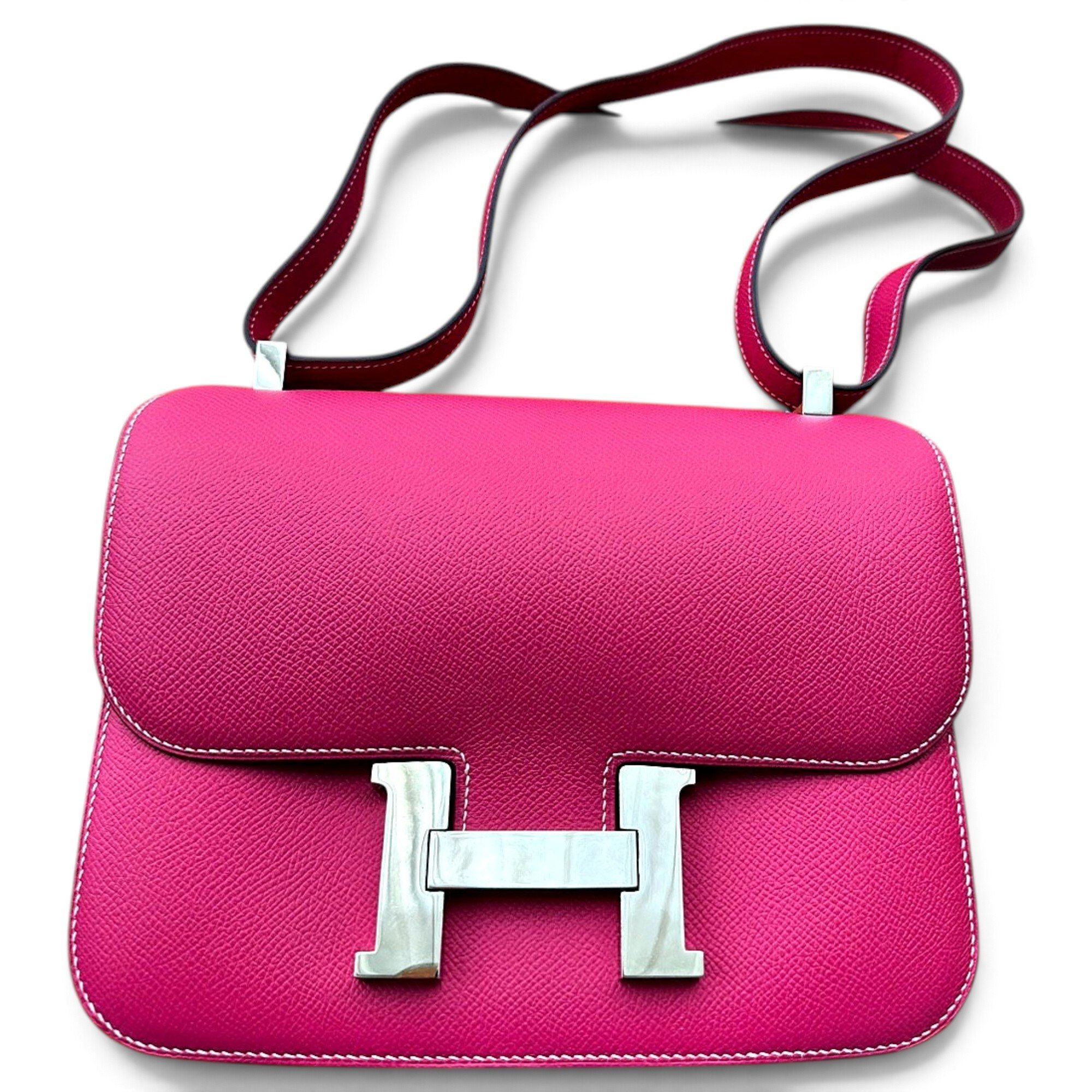 Hermes Constance Handbag Rose Tyrien Epsom Leather