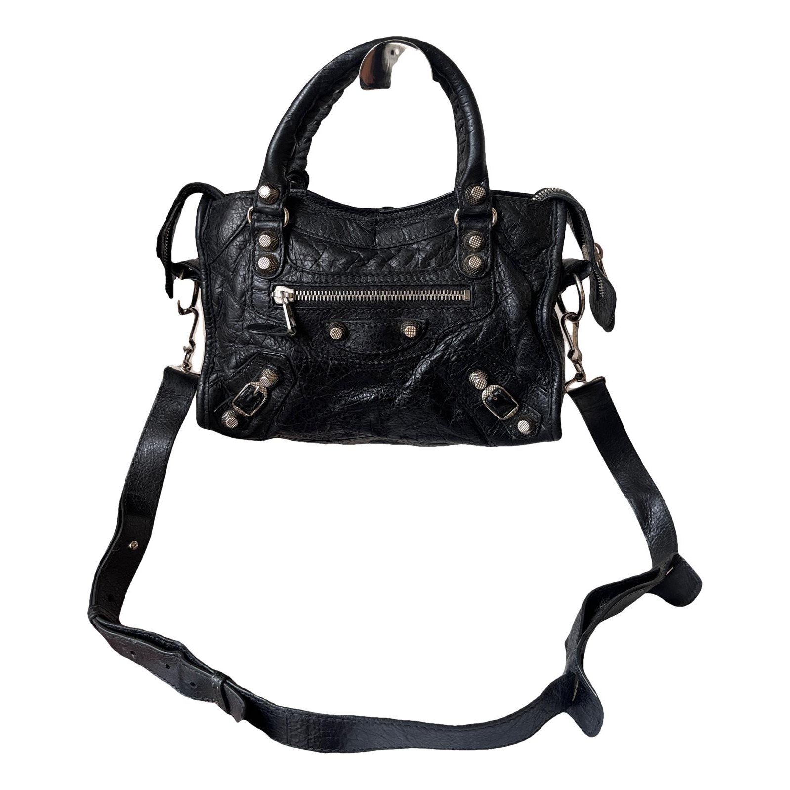 City leather handbag