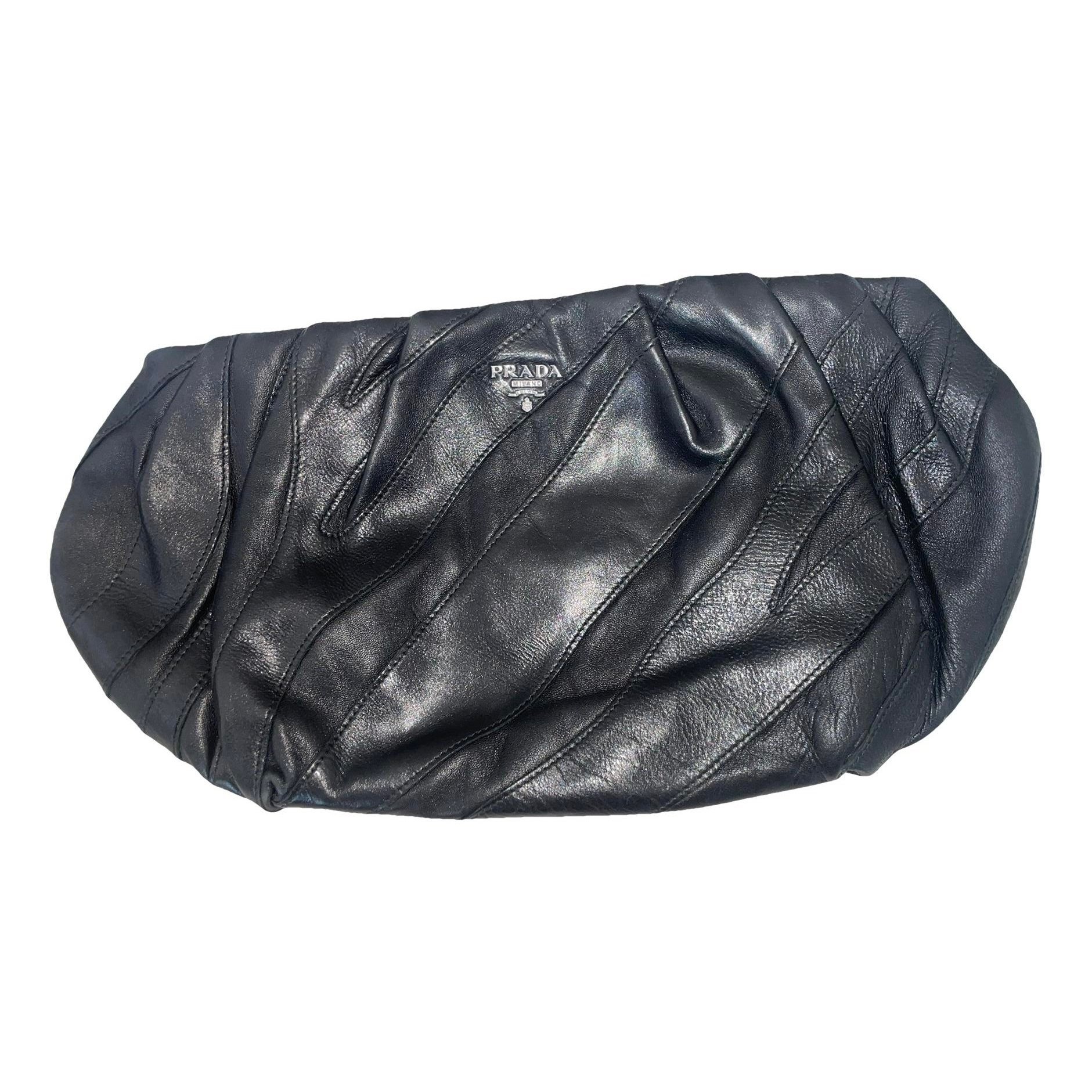 Leather clutch bag