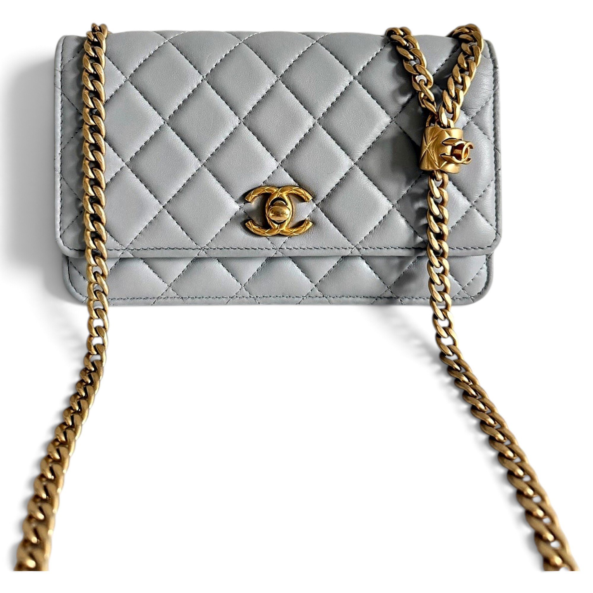 Wallet On Chain leather handbag
