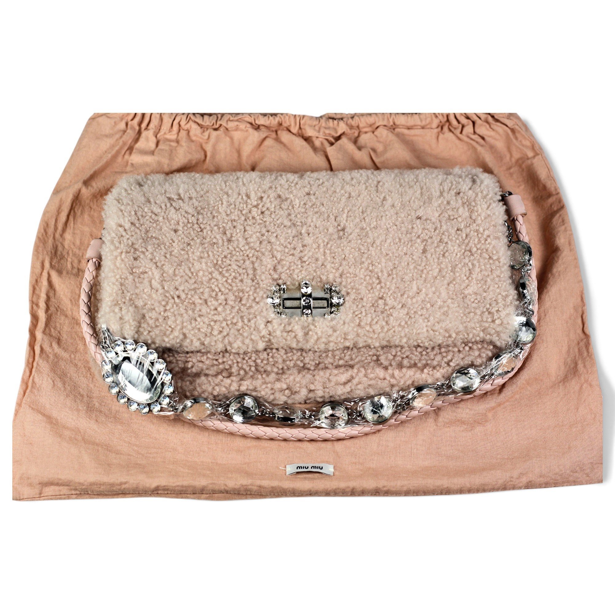Miu Miu Miu Crystal wool handbag