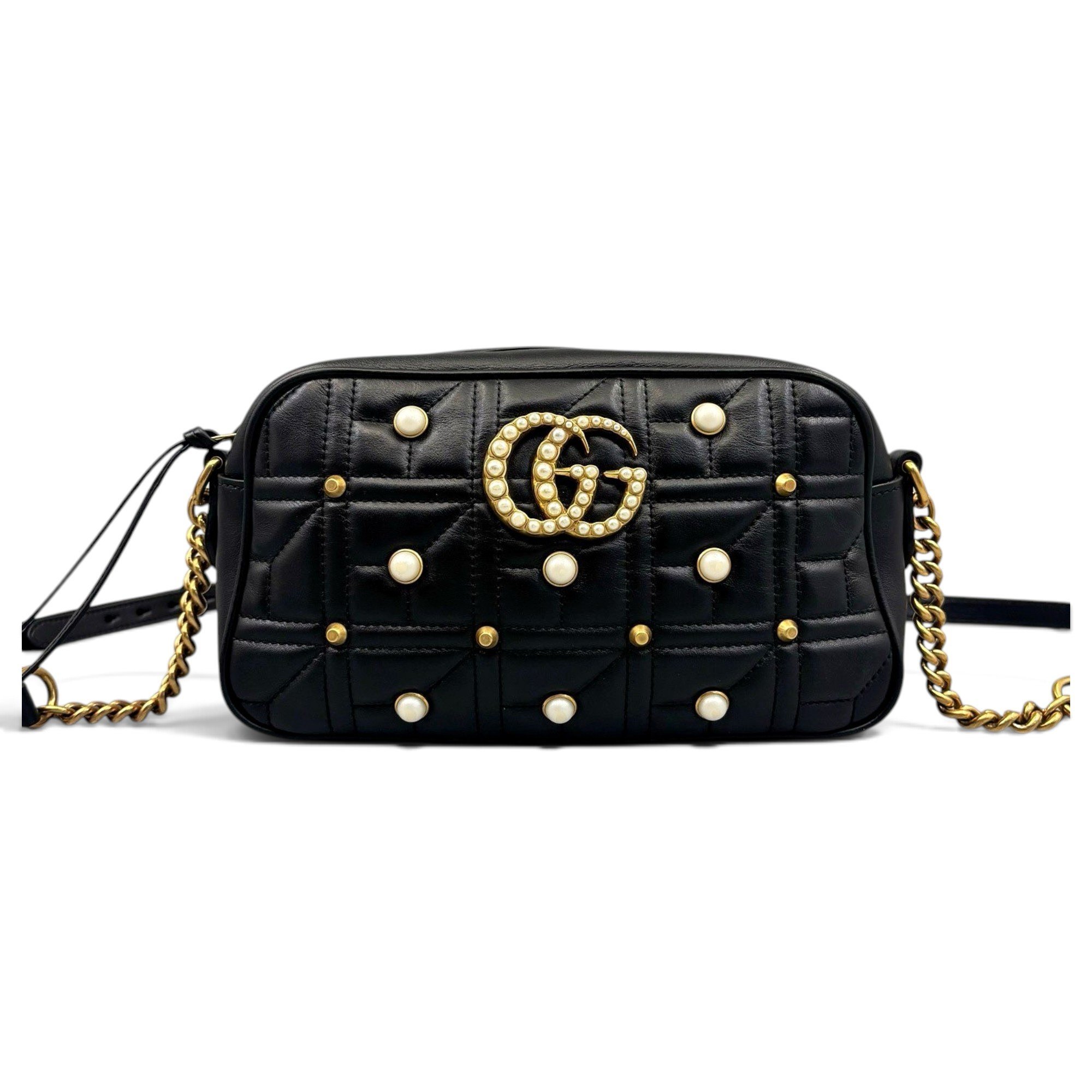 Pearly GG Marmont leather crossbody bag