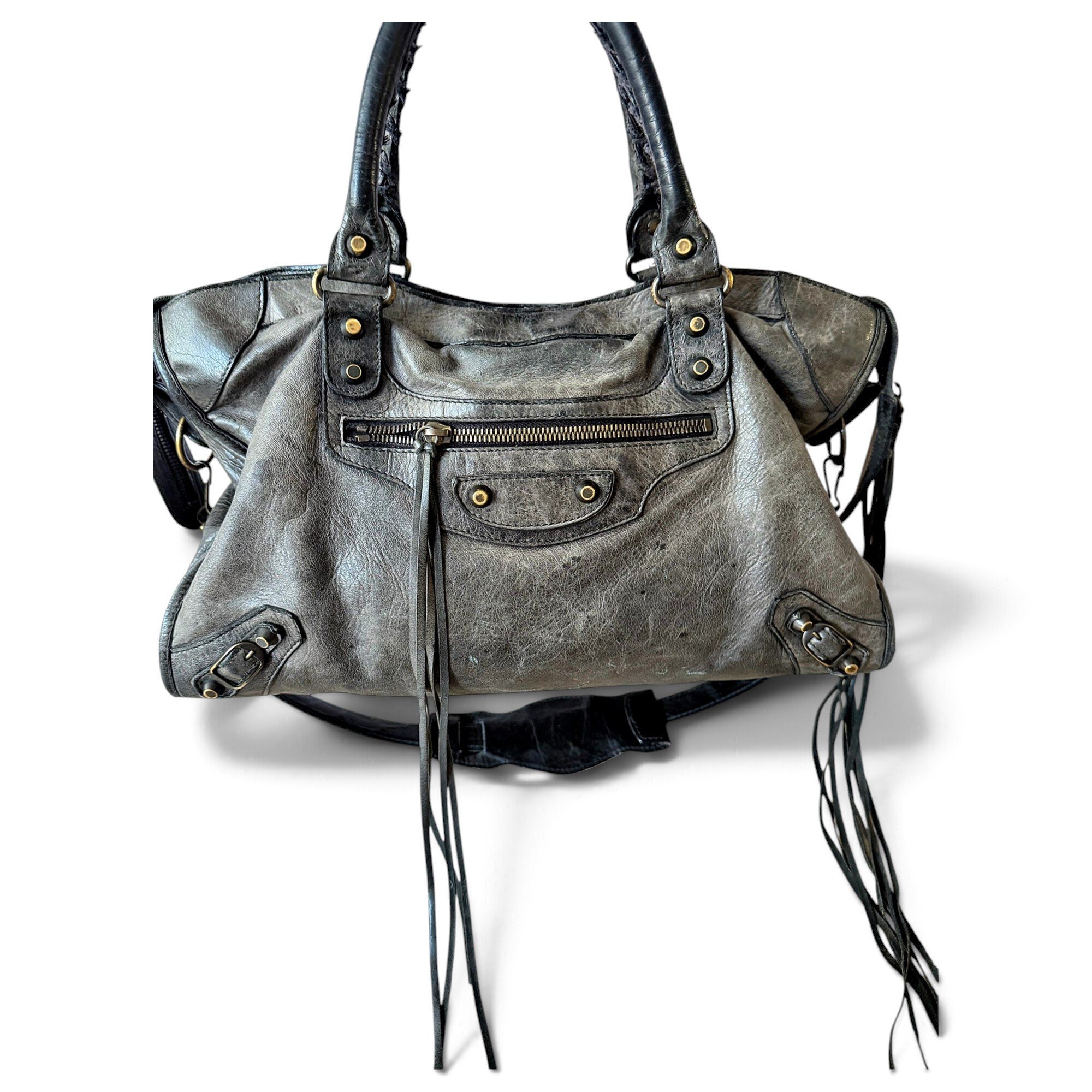City leather handbag