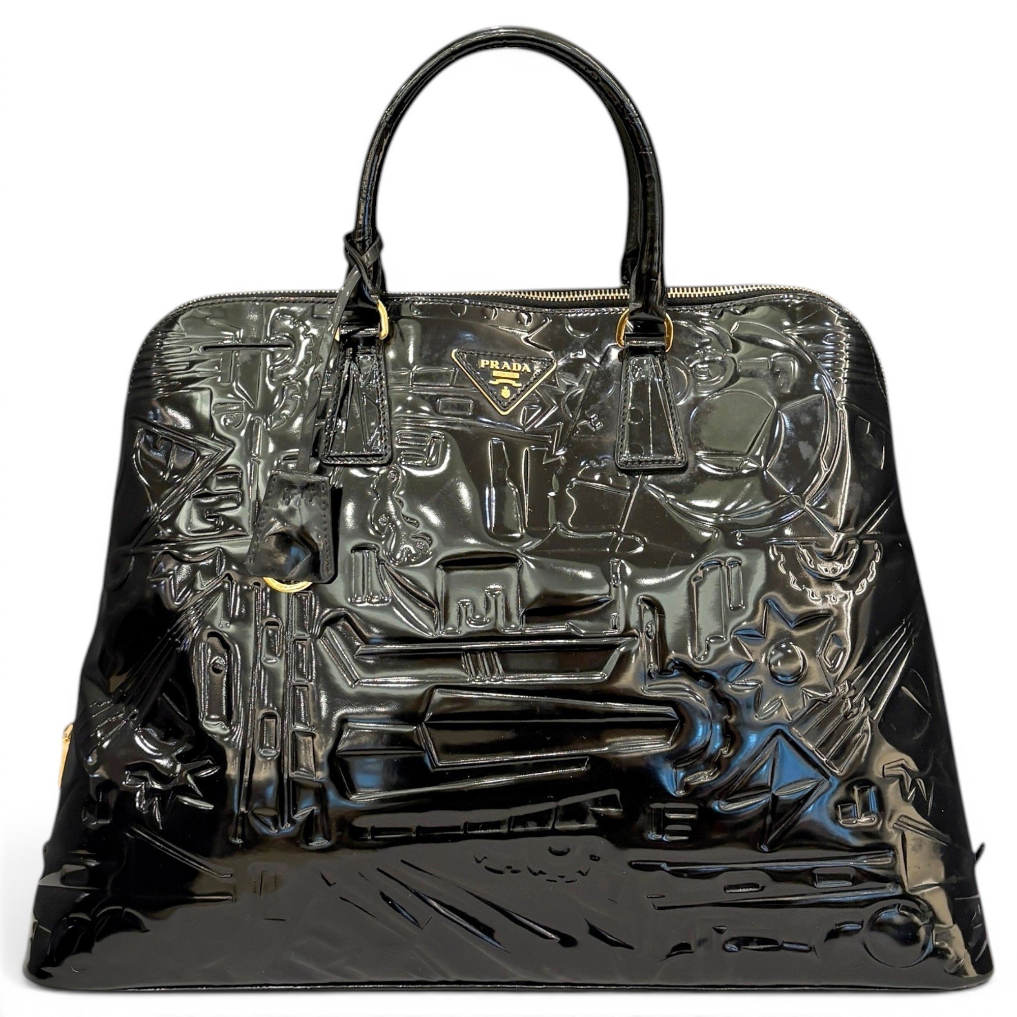 Patent leather handbag