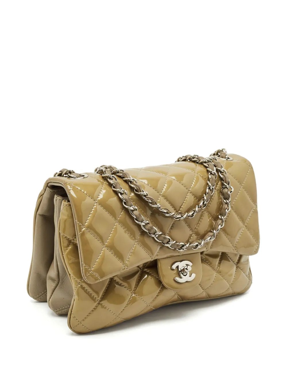 quilted patent leather bag