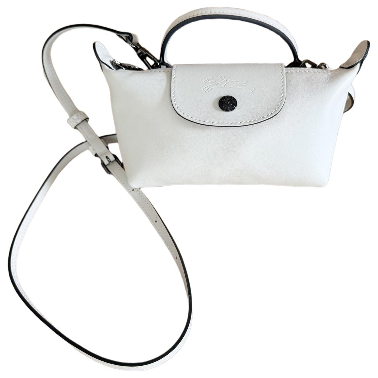 Pliage leather clutch bag