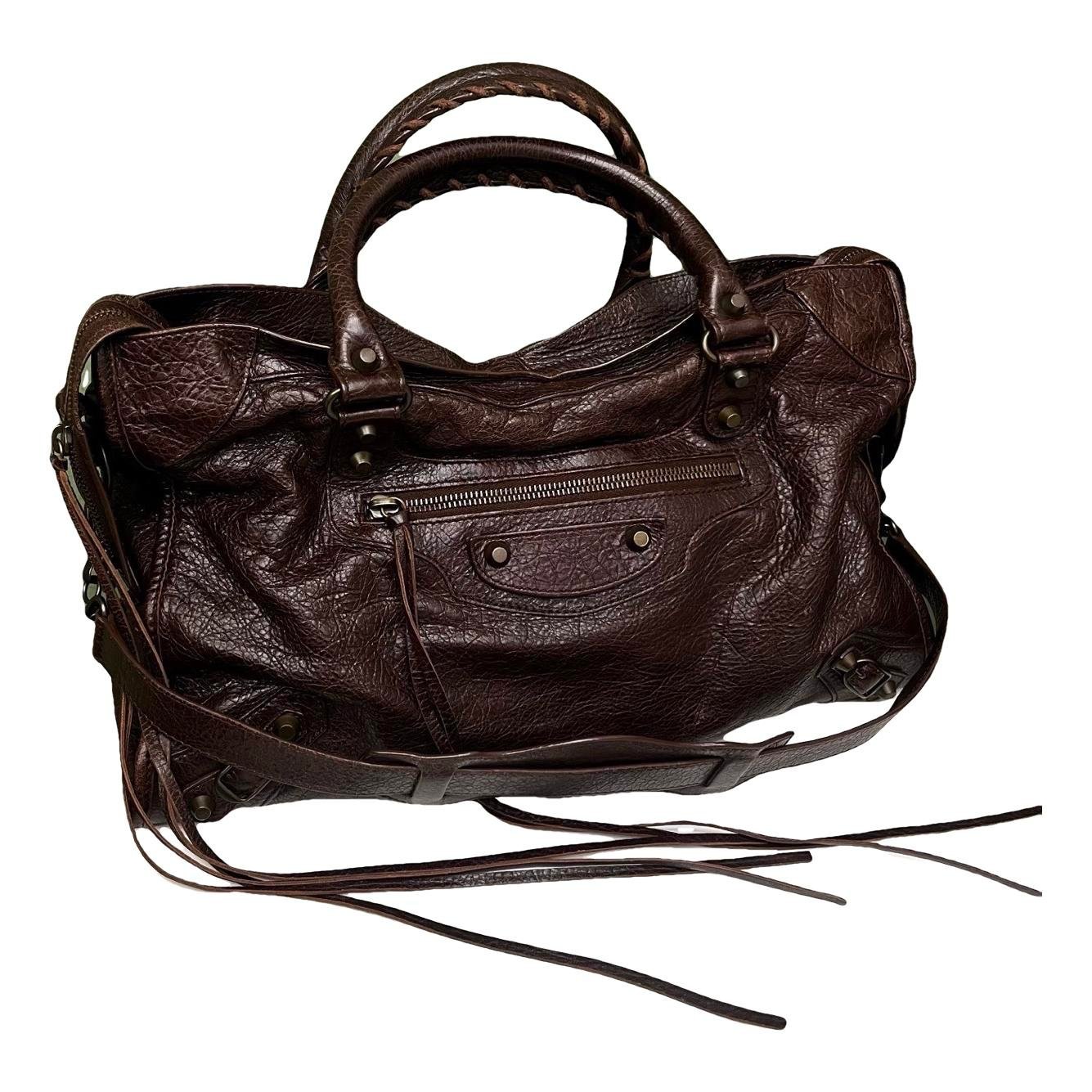 City leather handbag