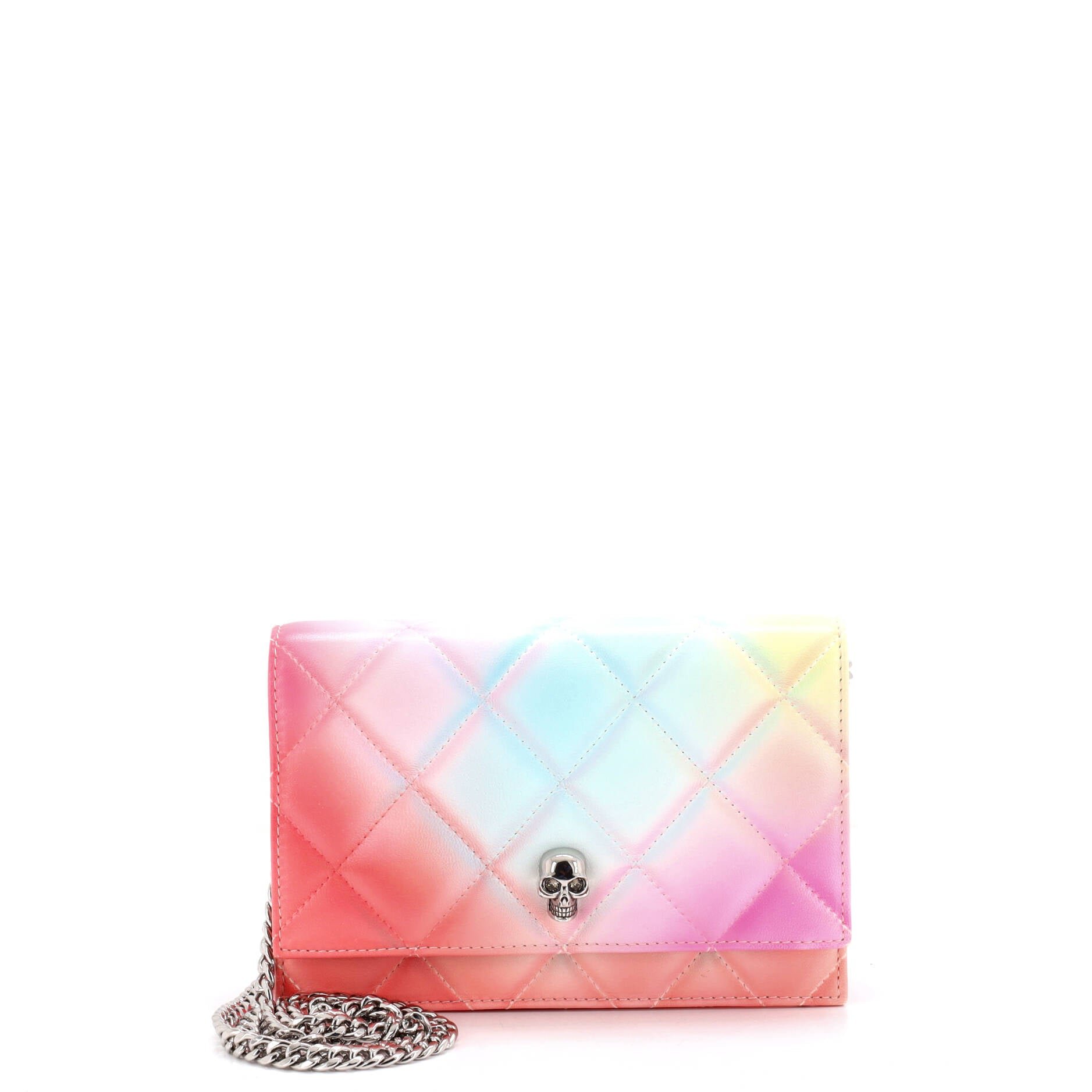 Alexander McQueen Skull Chain Crossbody Bag Quilted Leather Small