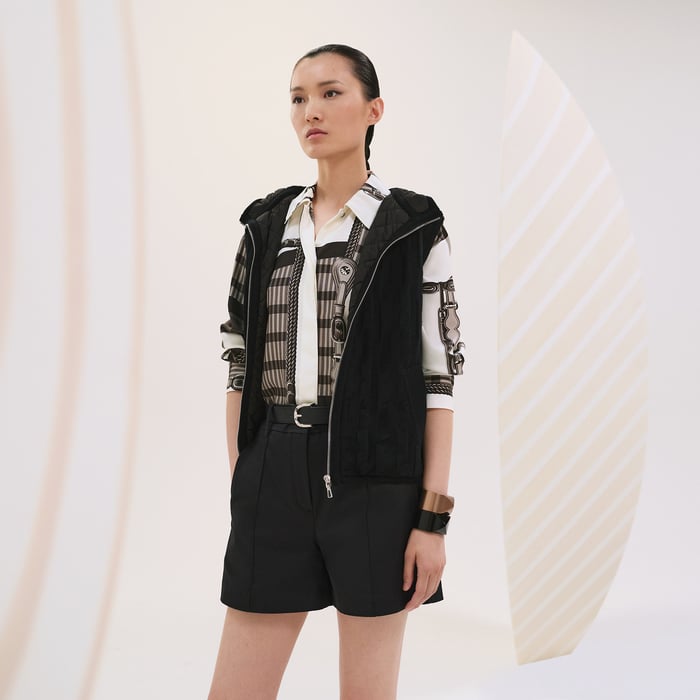 Noir "H" Quilted Sleeveless Jacket