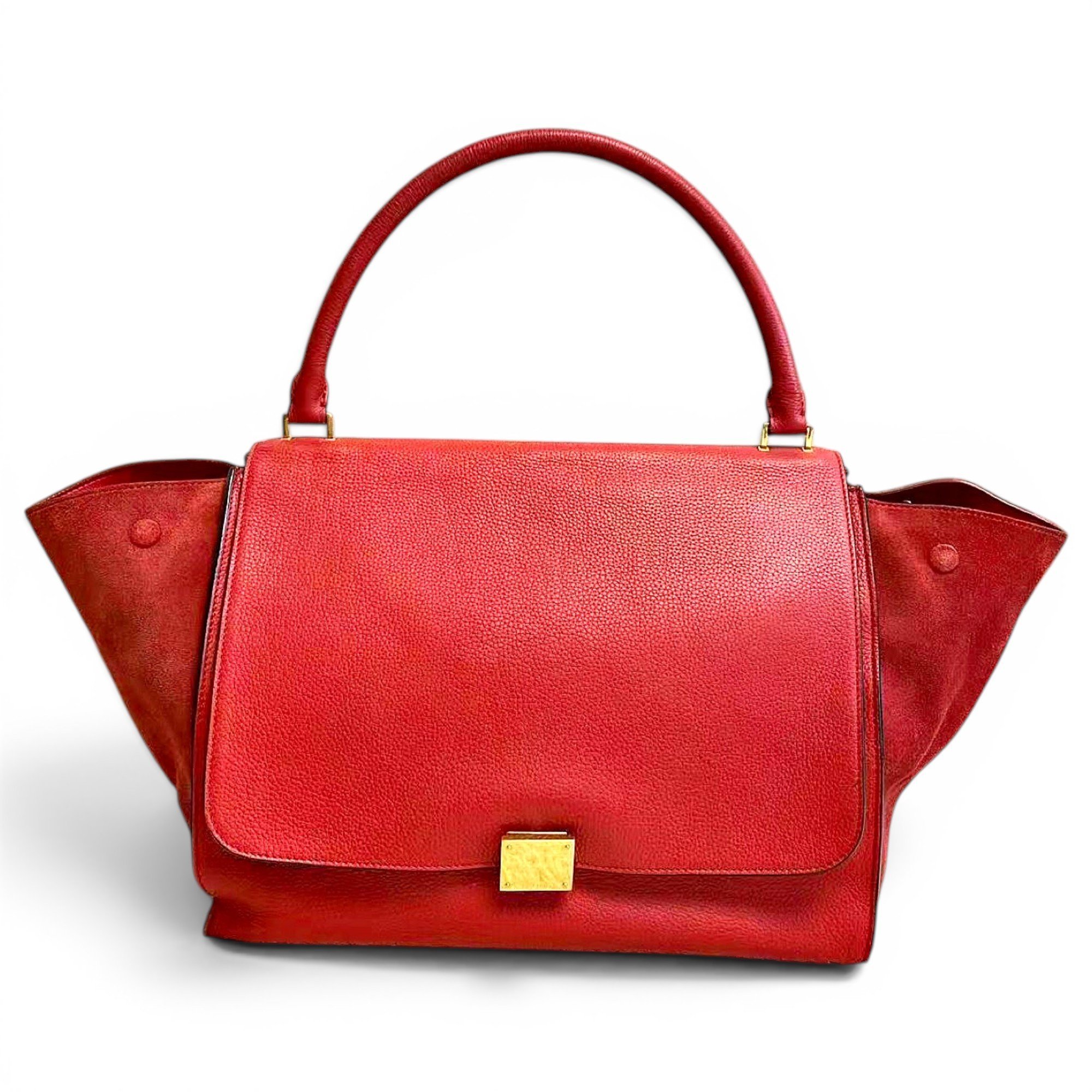 Trapèze leather handbag