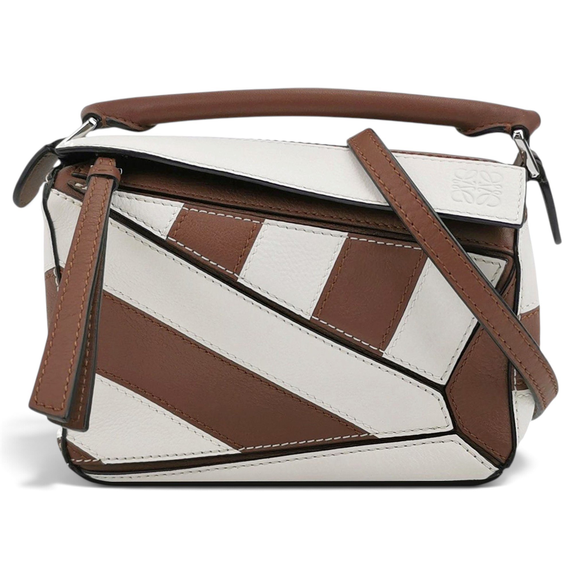 Puzzle leather handbag
