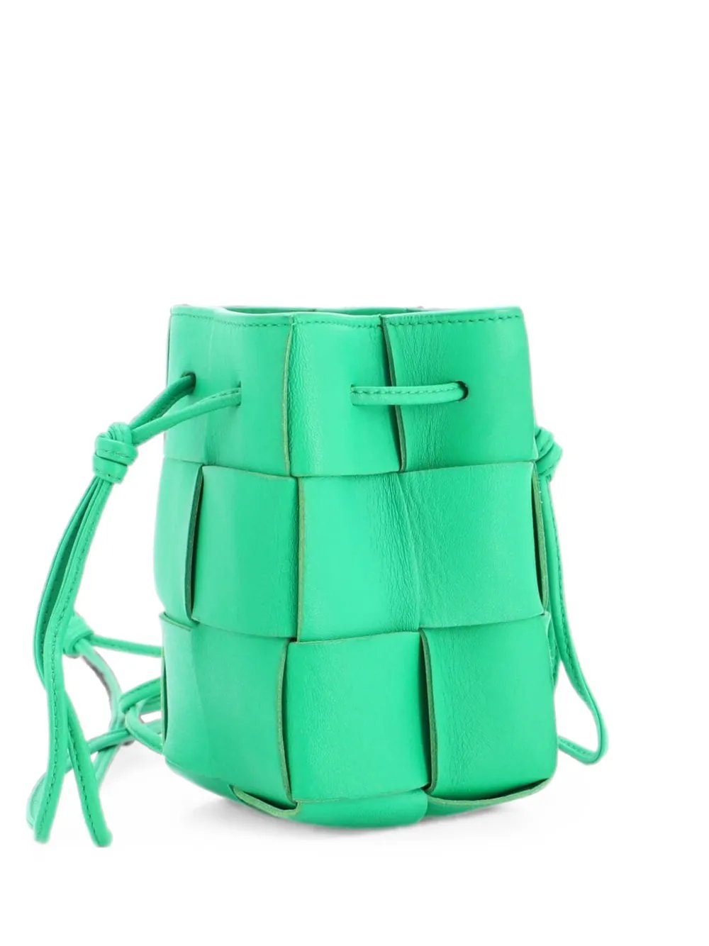 Bottega Veneta Cassette Maxi Intrecciato Plisse Leather Small bucket bag