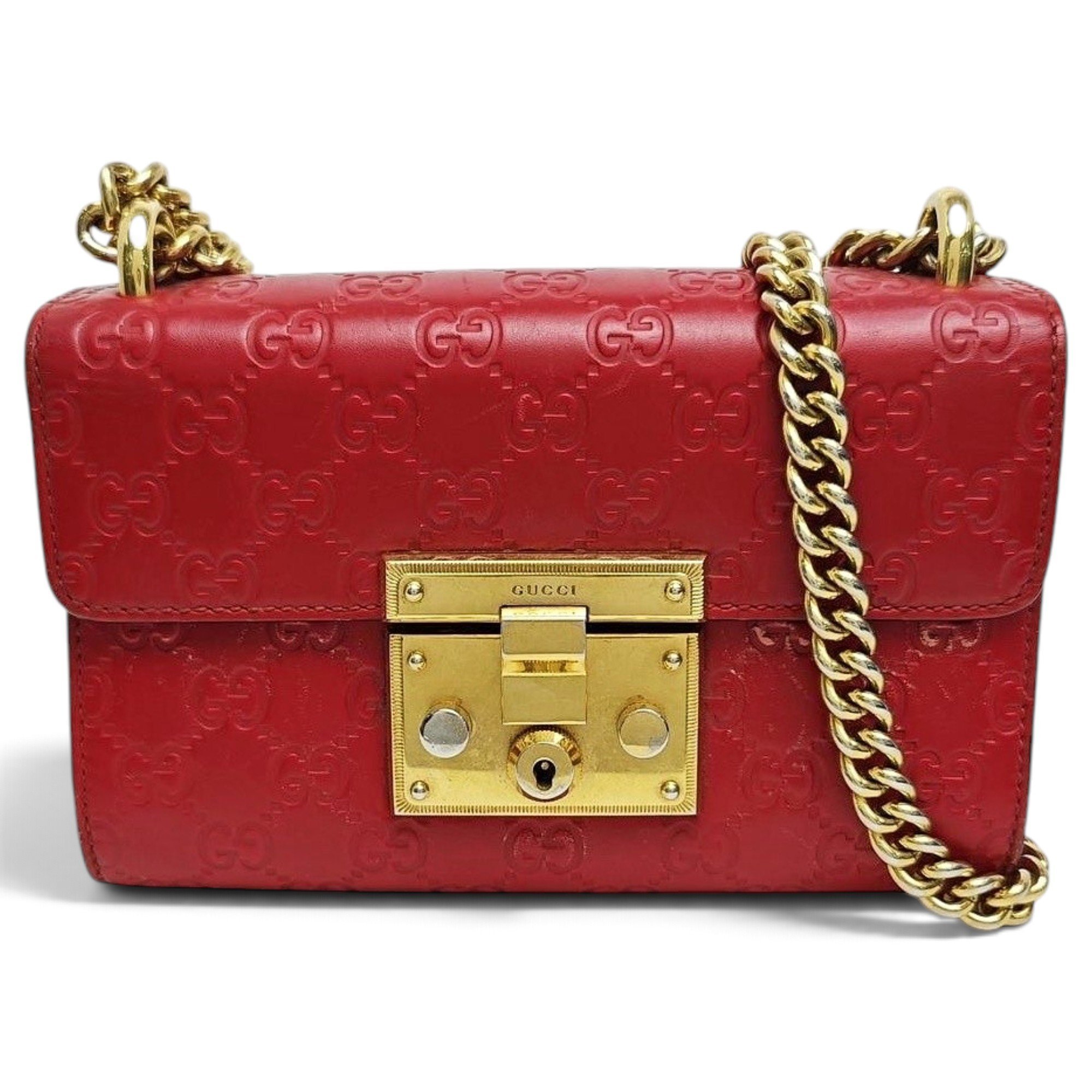 Padlock leather handbag