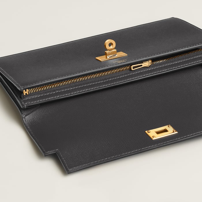 Graphite Kelly Pocket Long Wallet