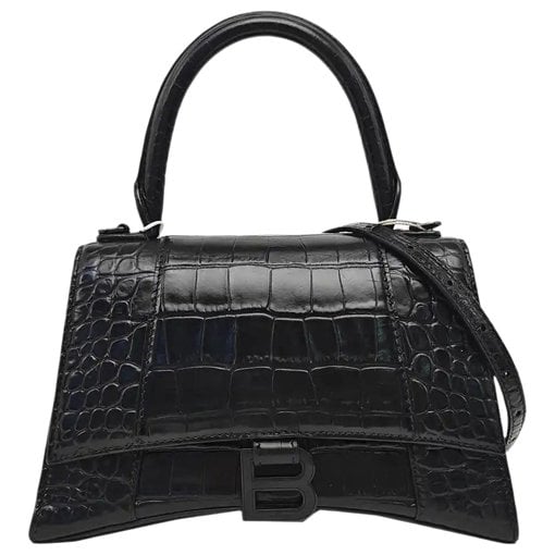 Hourglass leather handbag