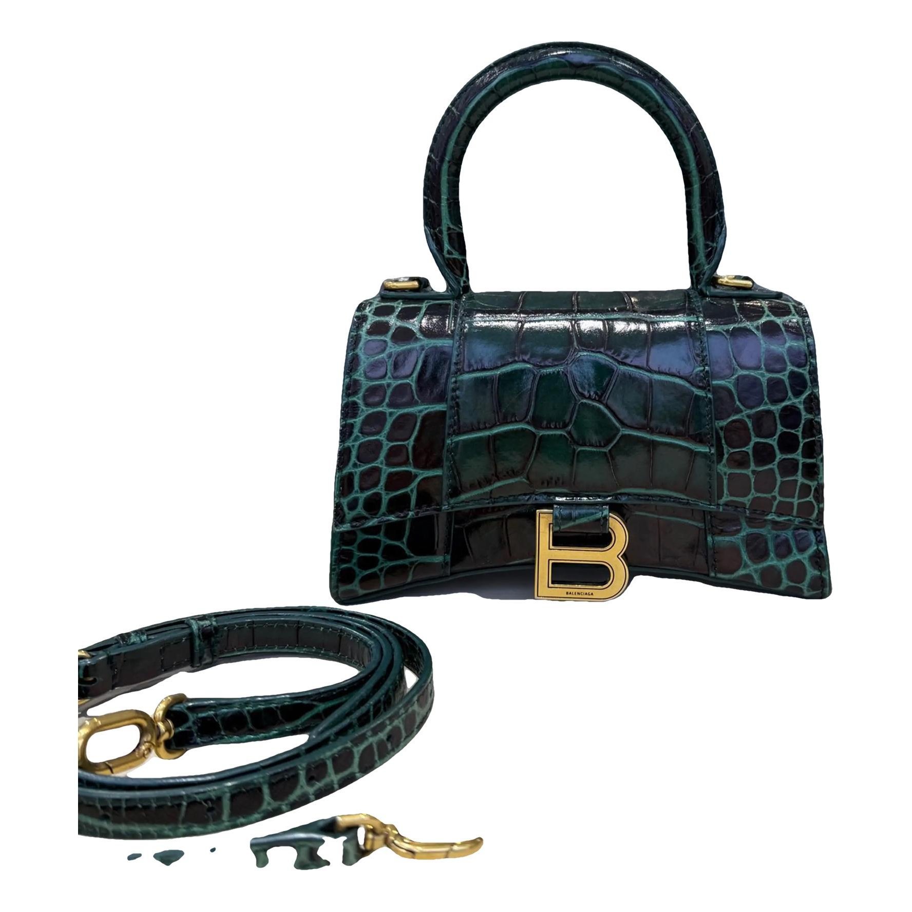 Hourglass leather crossbody bag