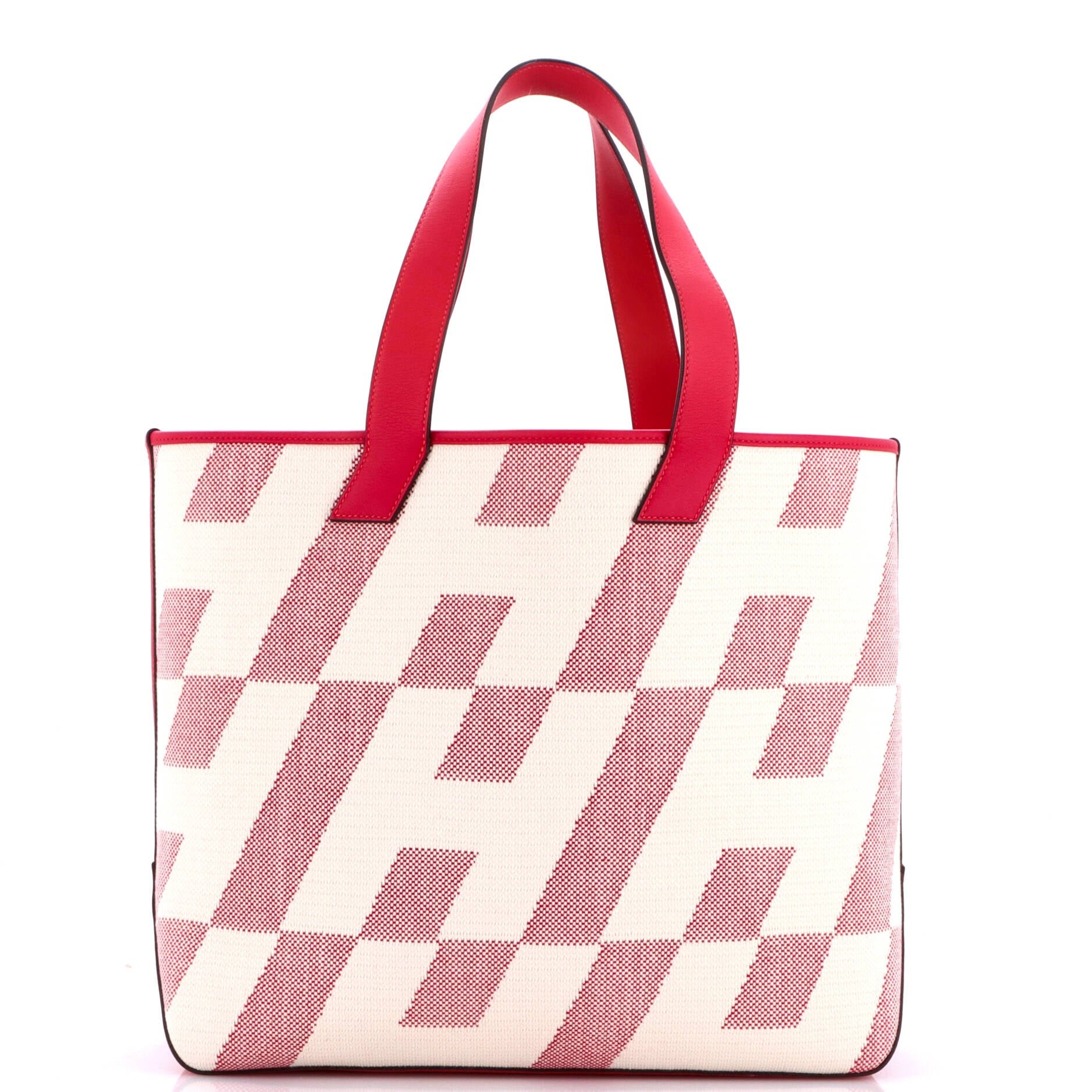 Cabas H en Biais Tote Canvas with Leather 40