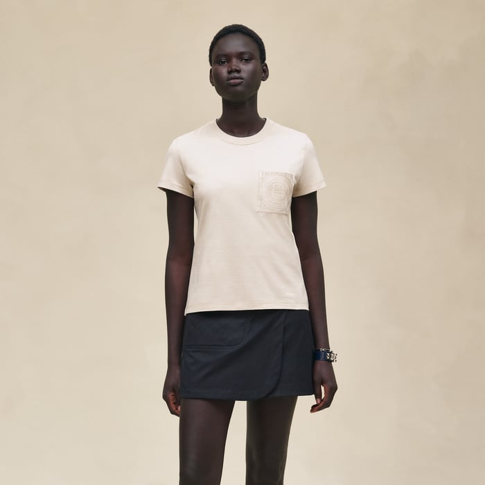 Beige Pierre d'Istrie Embroidered Pocket T-shirt