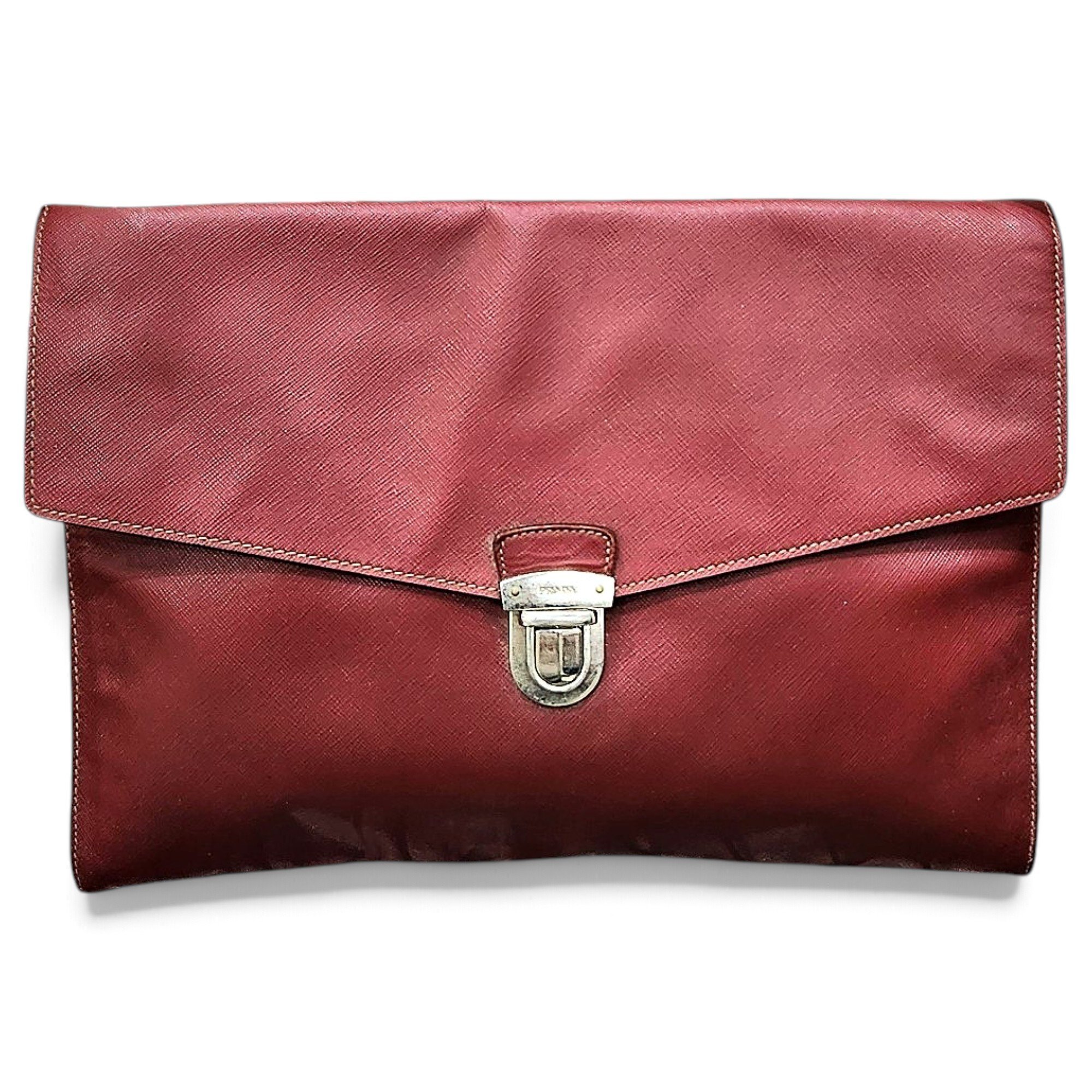 Leather clutch bag