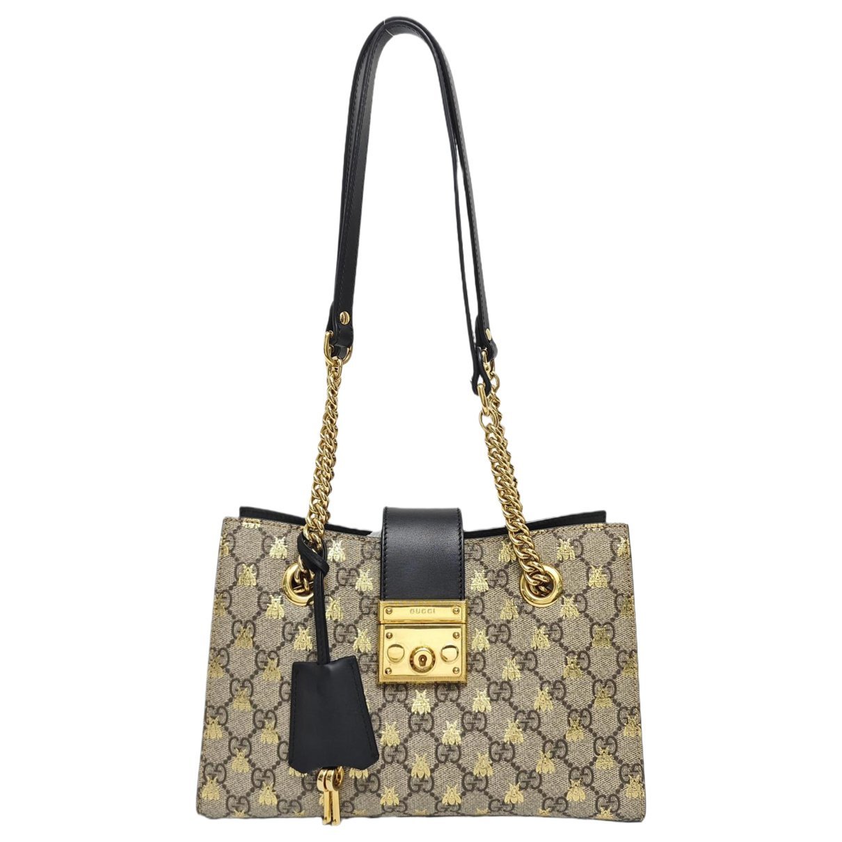 Padlock leather handbag