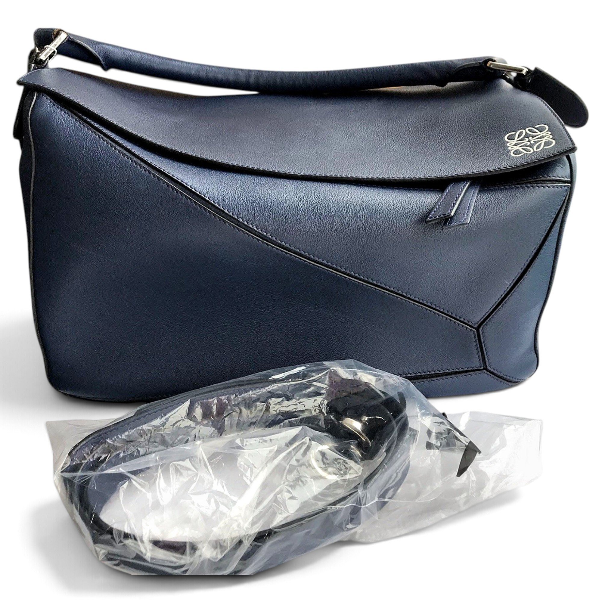 Puzzle leather handbag