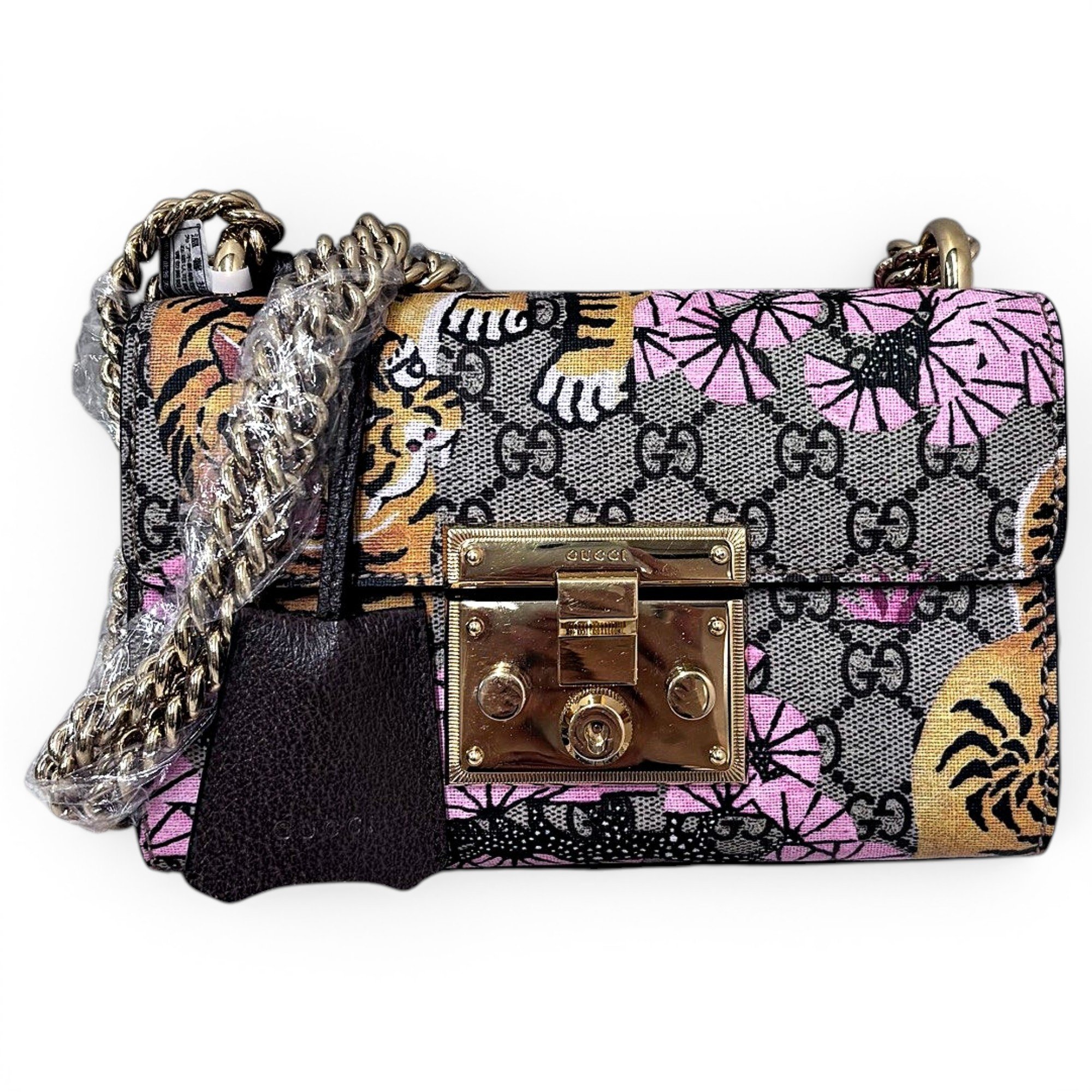 Padlock leather handbag