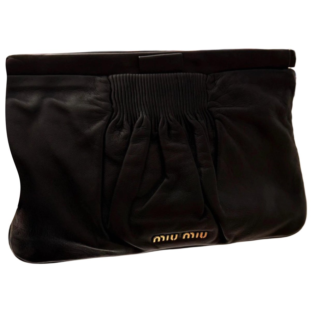 Leather clutch bag
