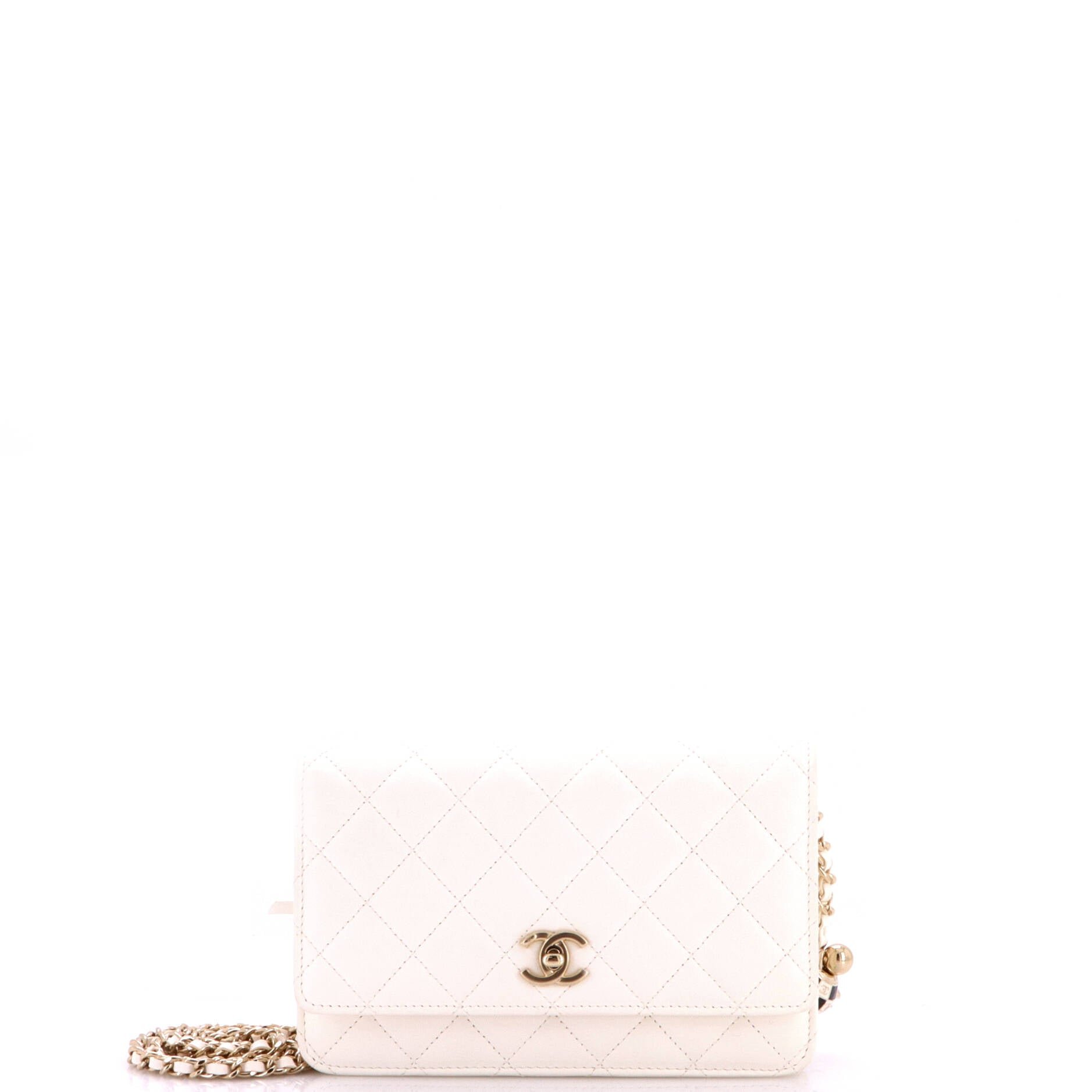 Pearl Crush Wallet on Chain Quilted Lambskin with Enamel