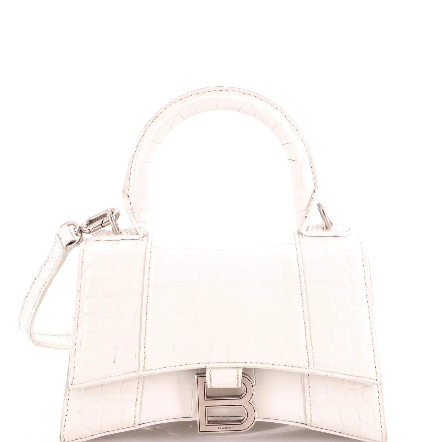 Hourglass leather handbag