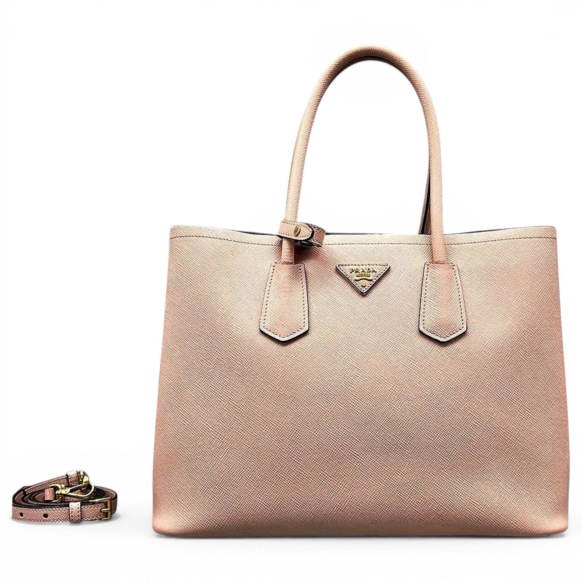 Double leather handbag