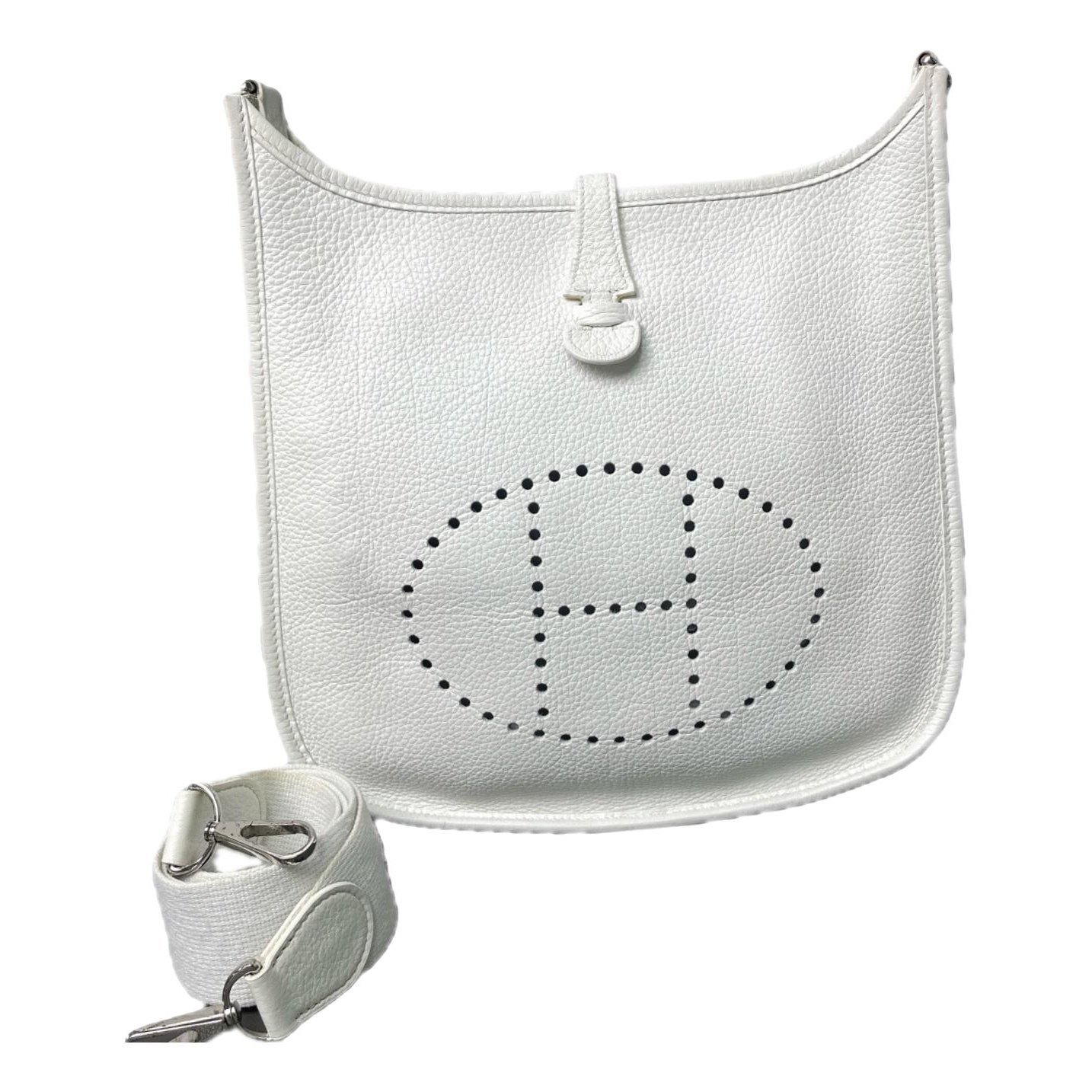 Hermes Evelyne Handbag White