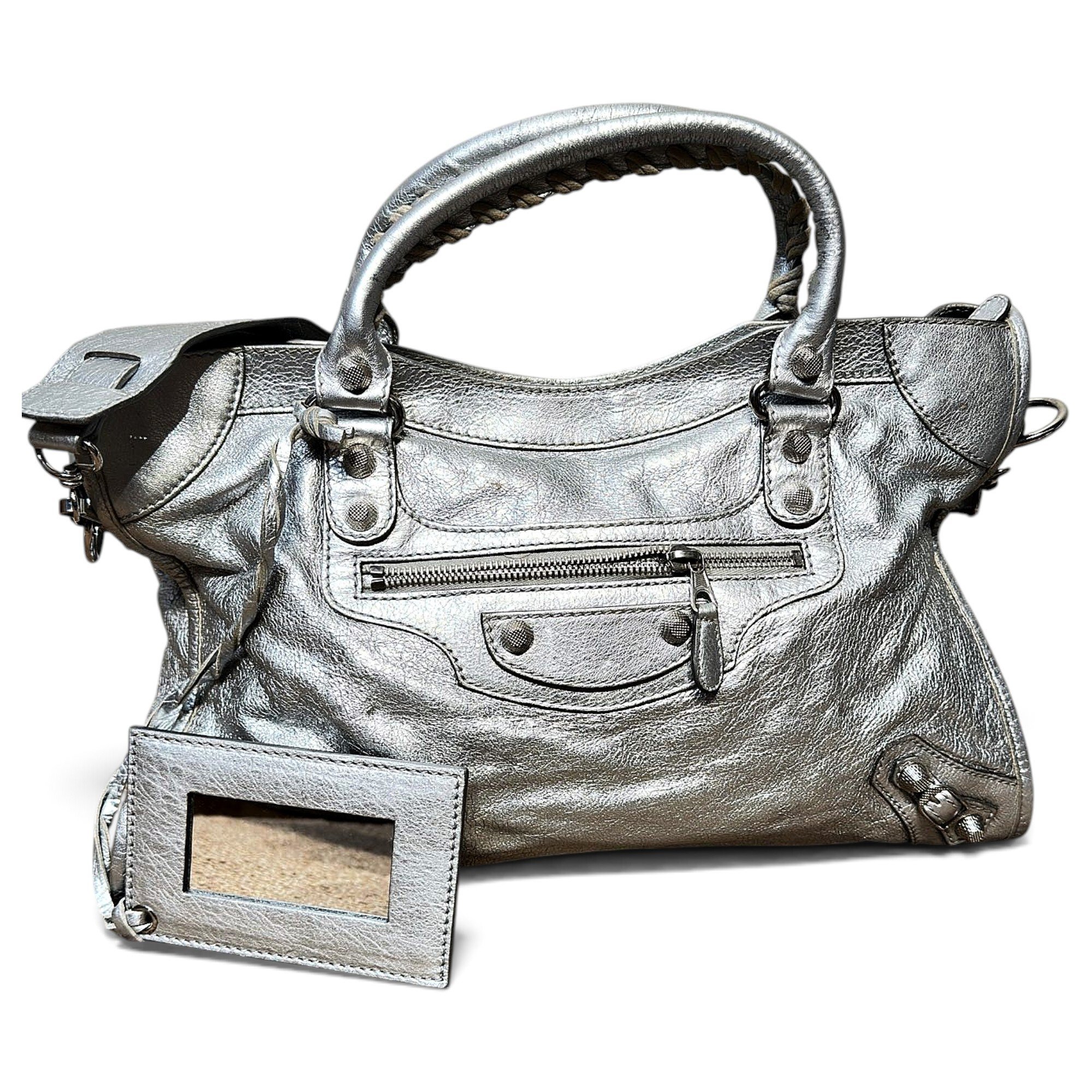 City leather handbag