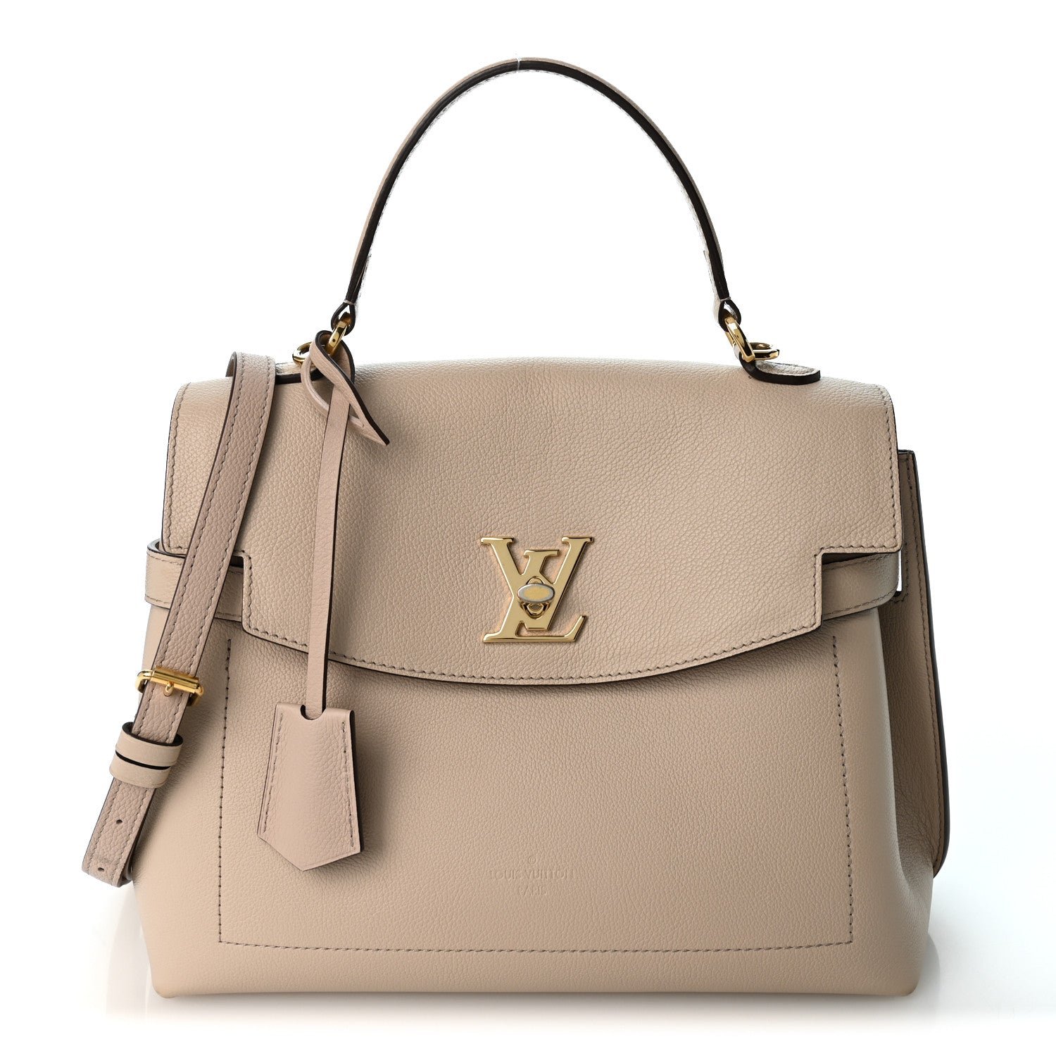 Louis Vuitton Soft Calfskin Lockme Ever MM  Greige