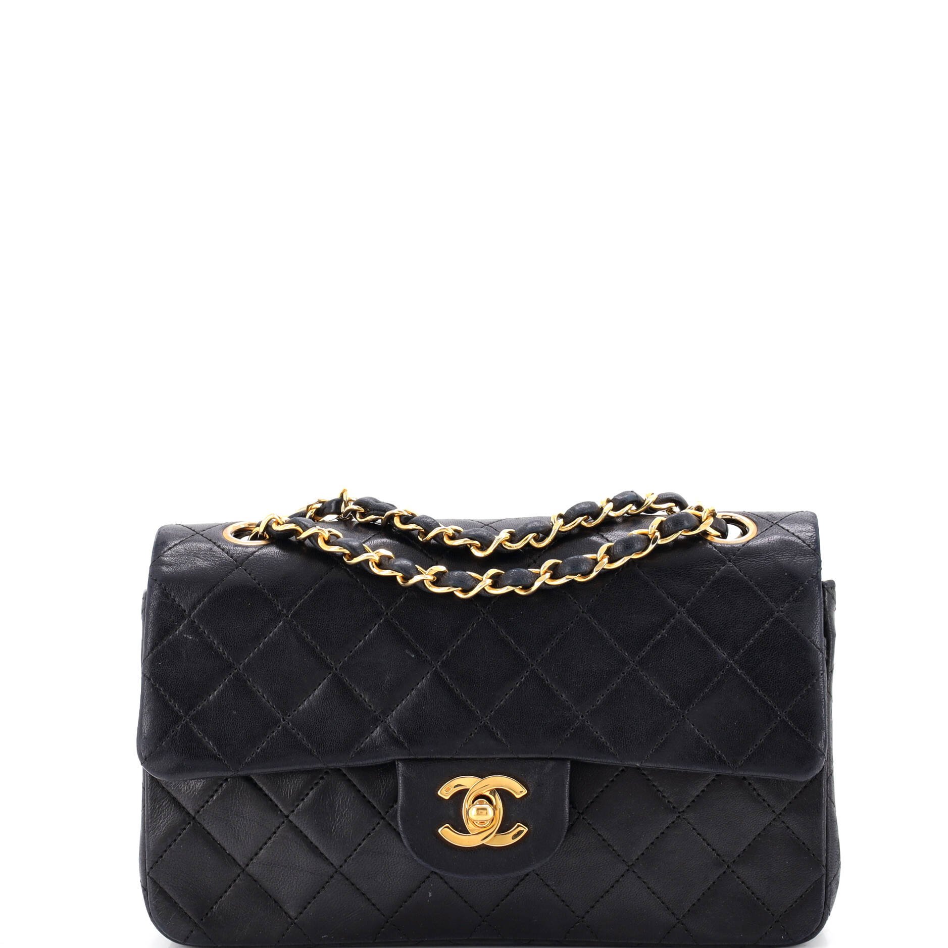 Vintage Classic Double Flap Bag Quilted Lambskin Small